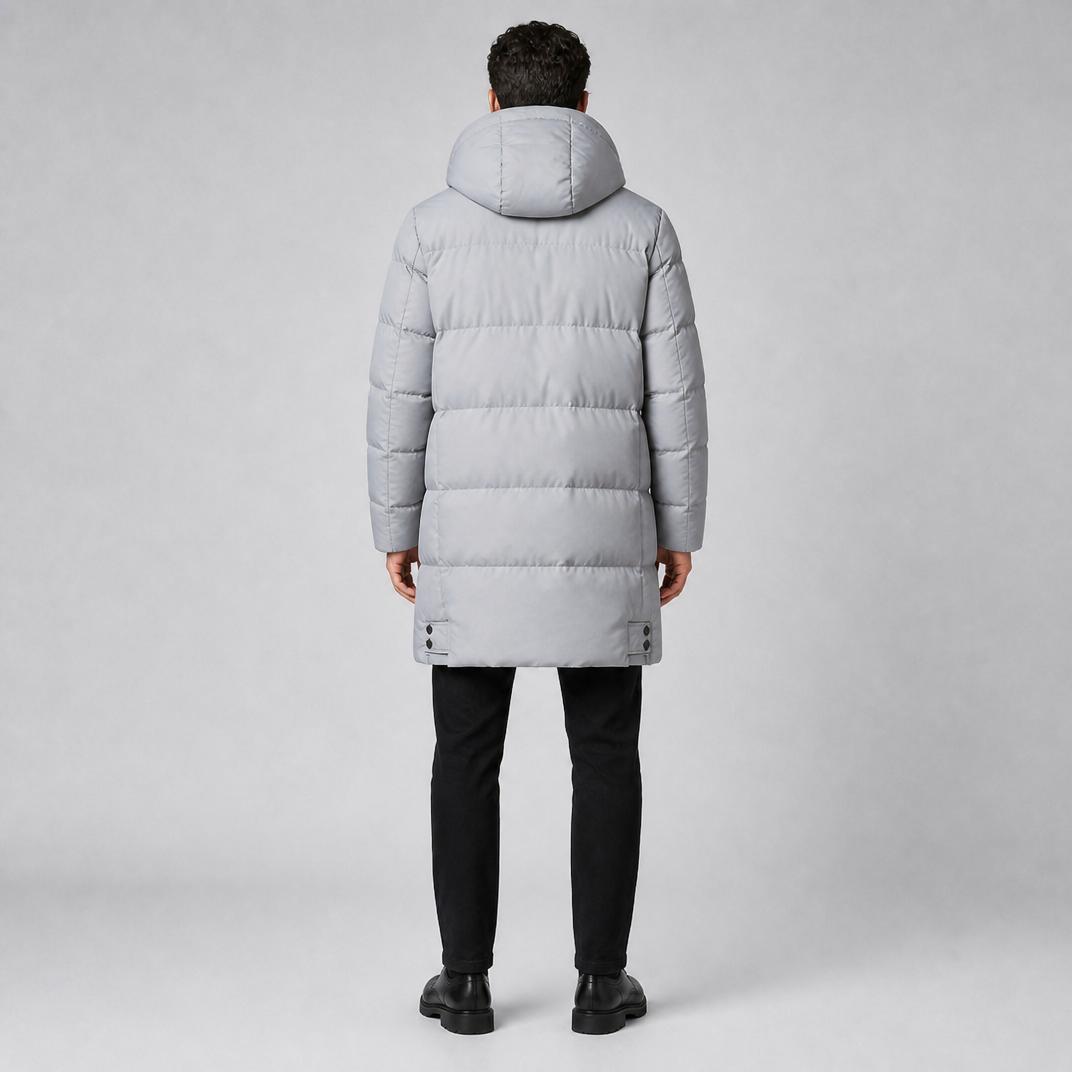 Men's Waterproof Longline Hooded Parka Winter Jacket