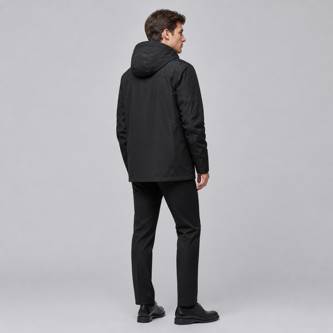 Men's Waterproof Multi-Pocket Hooded Puffer Jacket