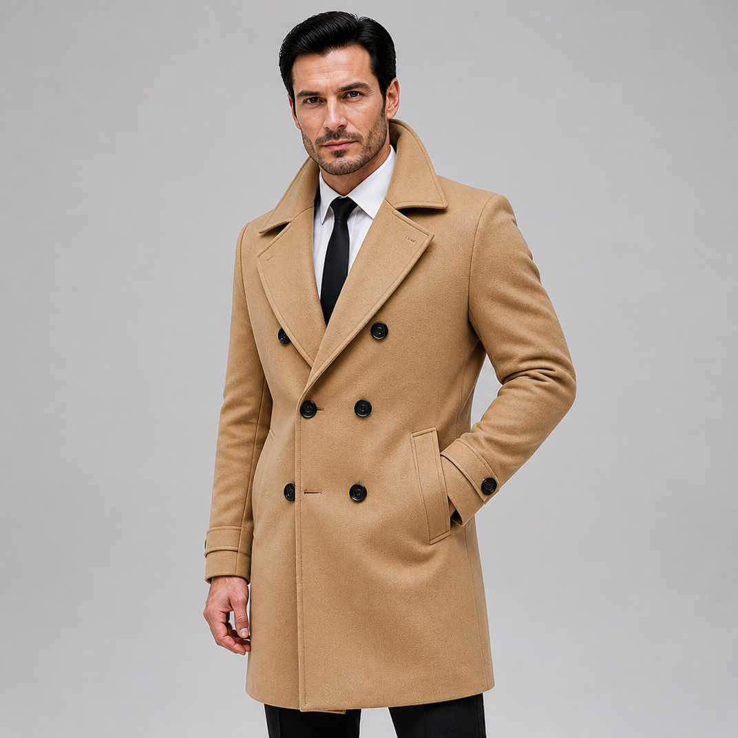 Men's Wool Blend Double Breasted Overcoat