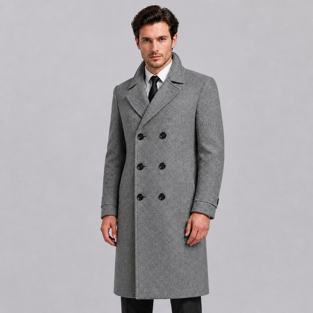 Men's Wool Blend Double Breasted Overcoat
