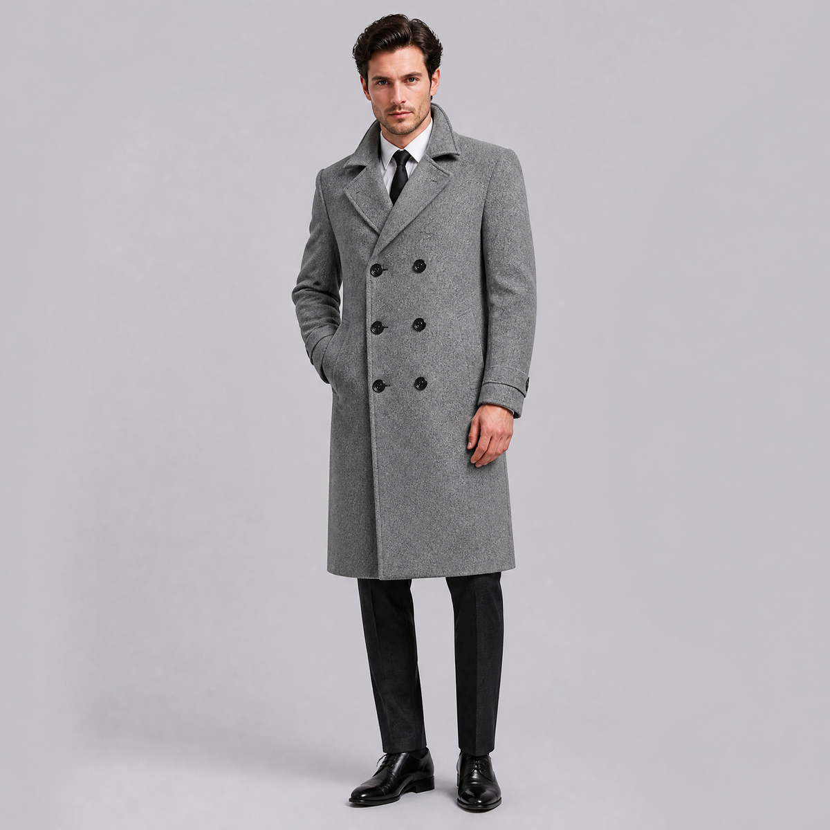 Men's Wool Blend Double Breasted Overcoat