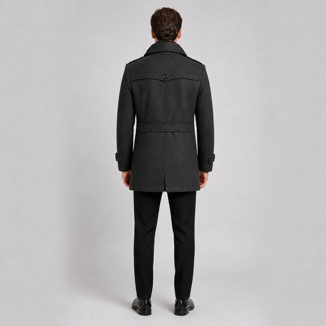 Men's Wool Blend Double Collar Car Coat