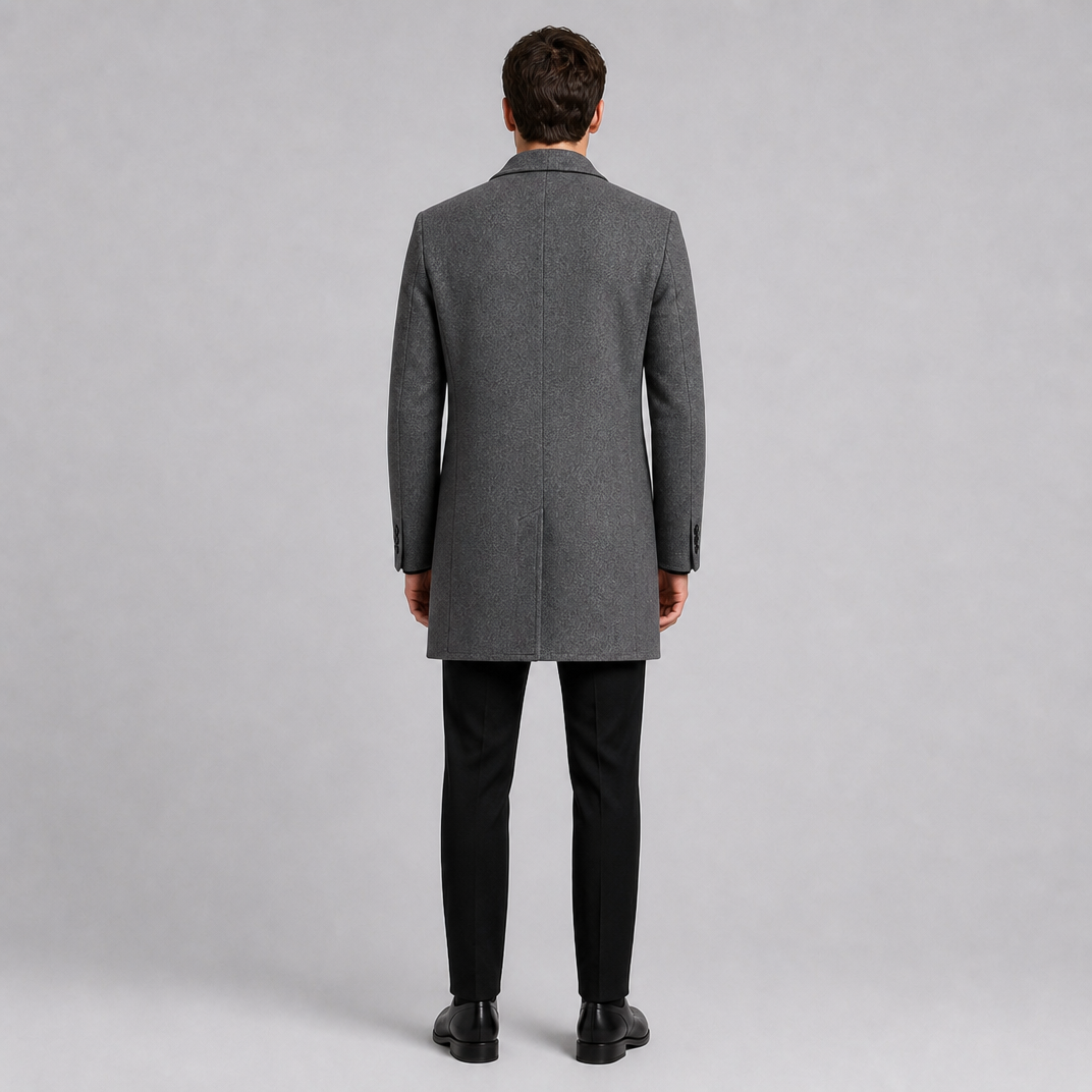 Men's Wool Single-Breasted Overcoat