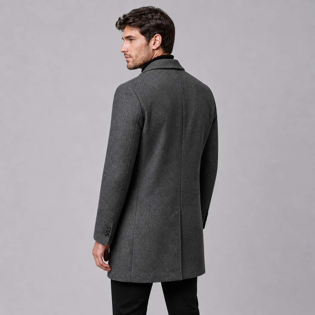 Men's Wool Single-Breasted Overcoat