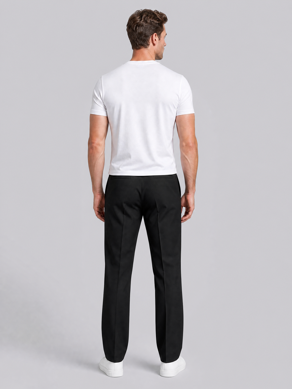 Men's Woven Blend Drawstring Straight Leg Trousers