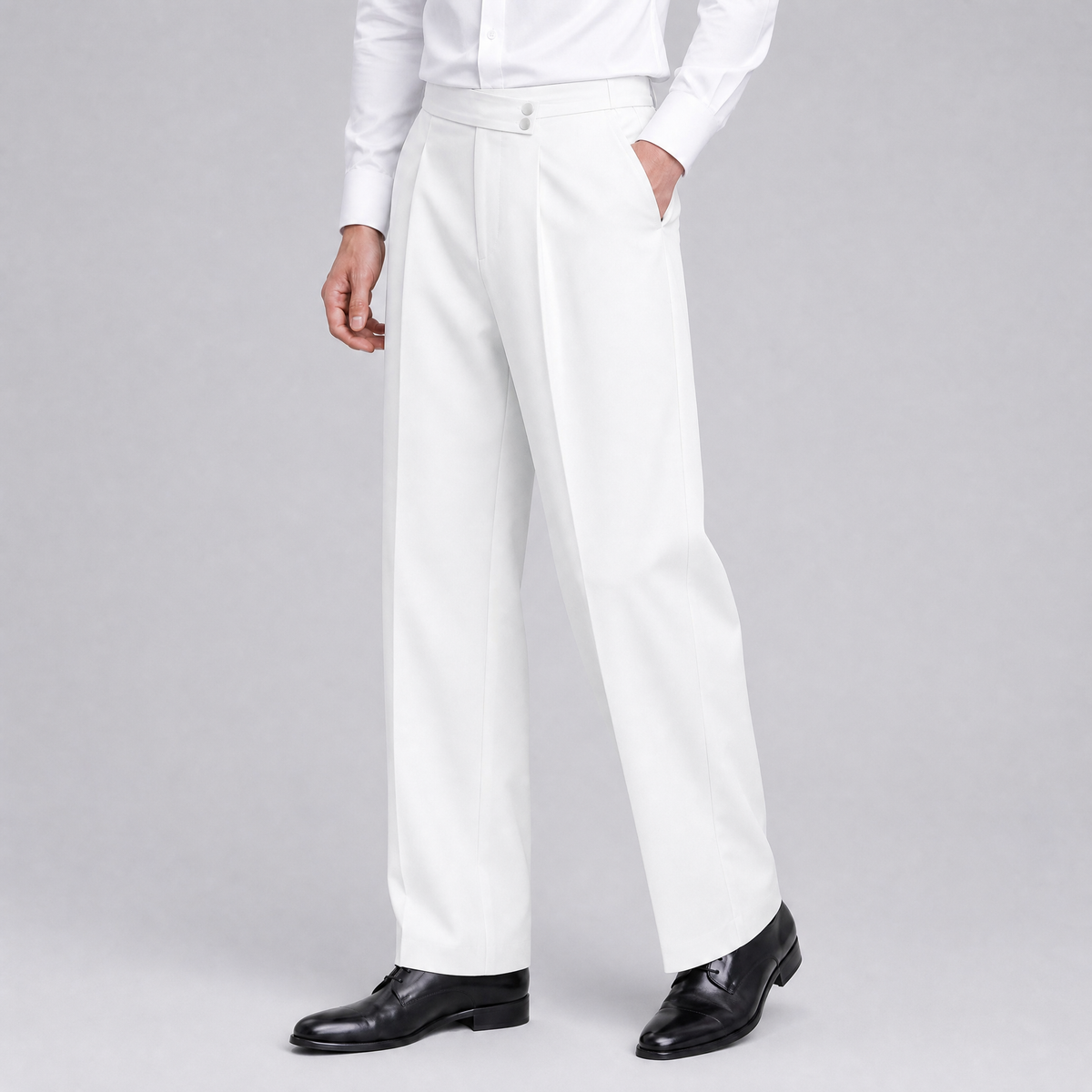 Men's Woven Blend Straight-Leg Tailored Trousers