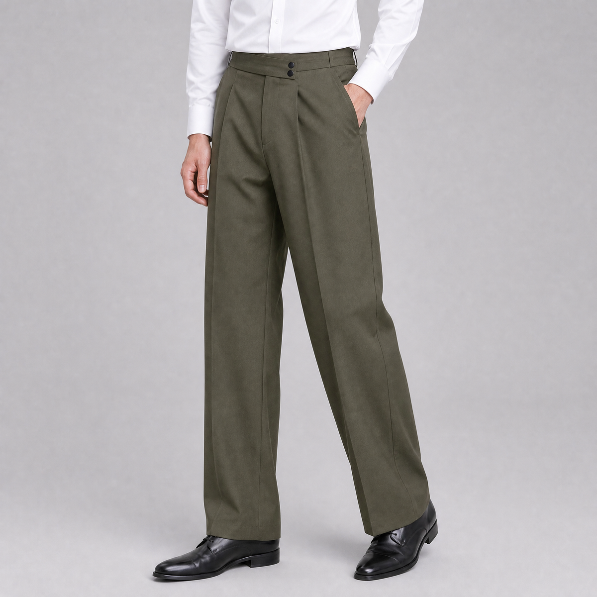 Men's Woven Blend Straight-Leg Tailored Trousers