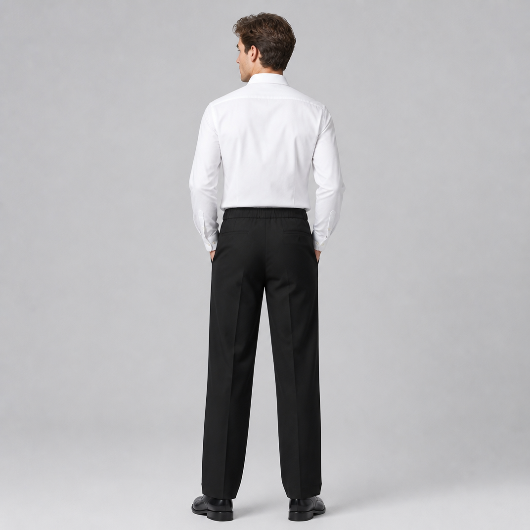 Men's Woven Blend Straight-Leg Tailored Trousers