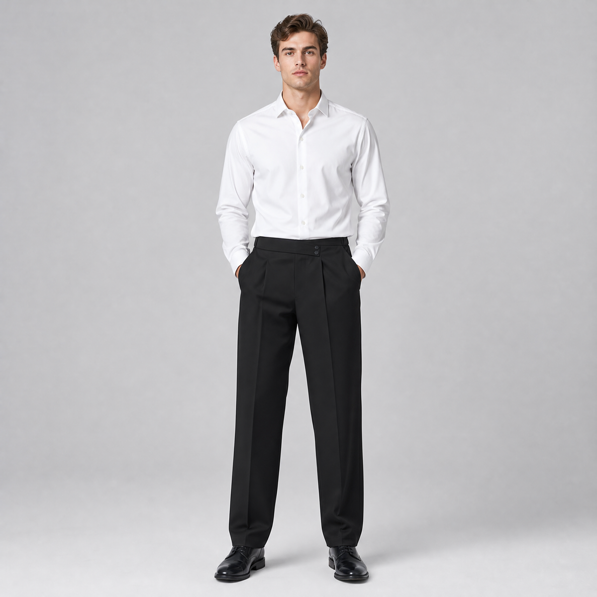 Men's Woven Blend Straight-Leg Tailored Trousers