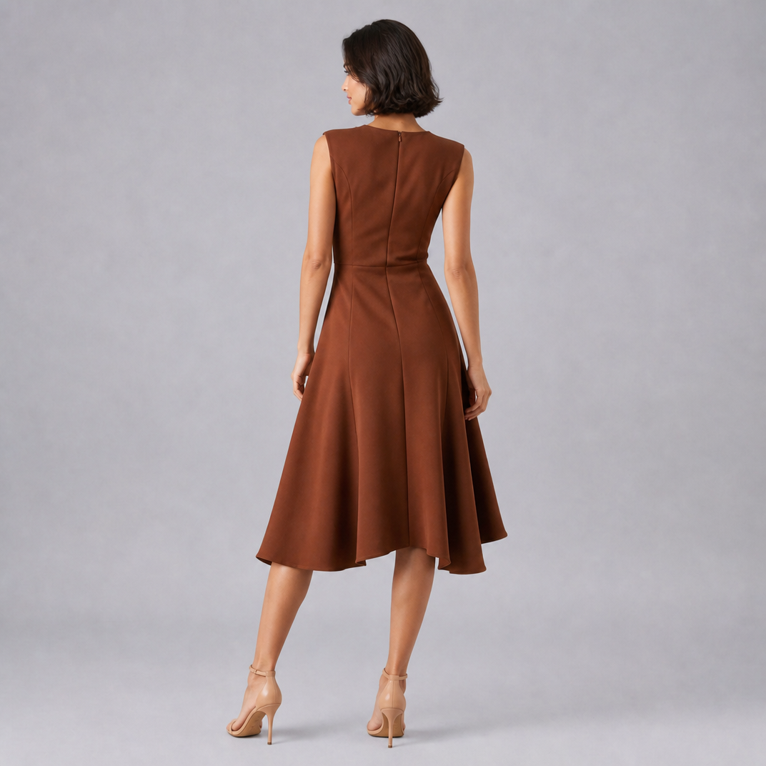Women’s Asymmetric High-Neck Knotted Evening Dress