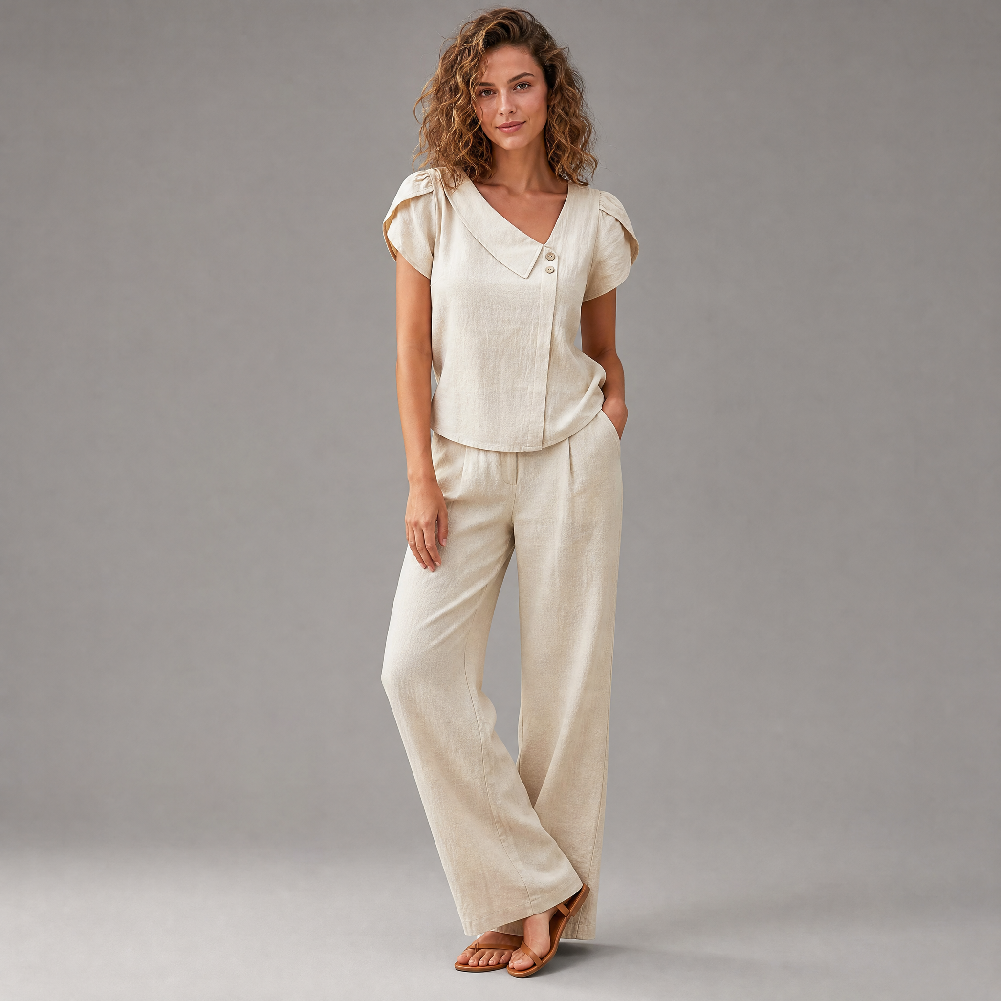 Women’s Asymmetrical Cold-Shoulder Blouse with Smooth-Finish Silhouette