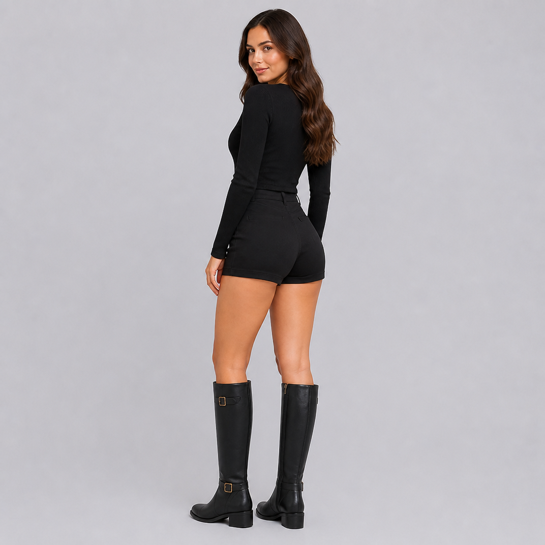 Women's Black Knee High Boots – Equestrian Buckle Riding Boots