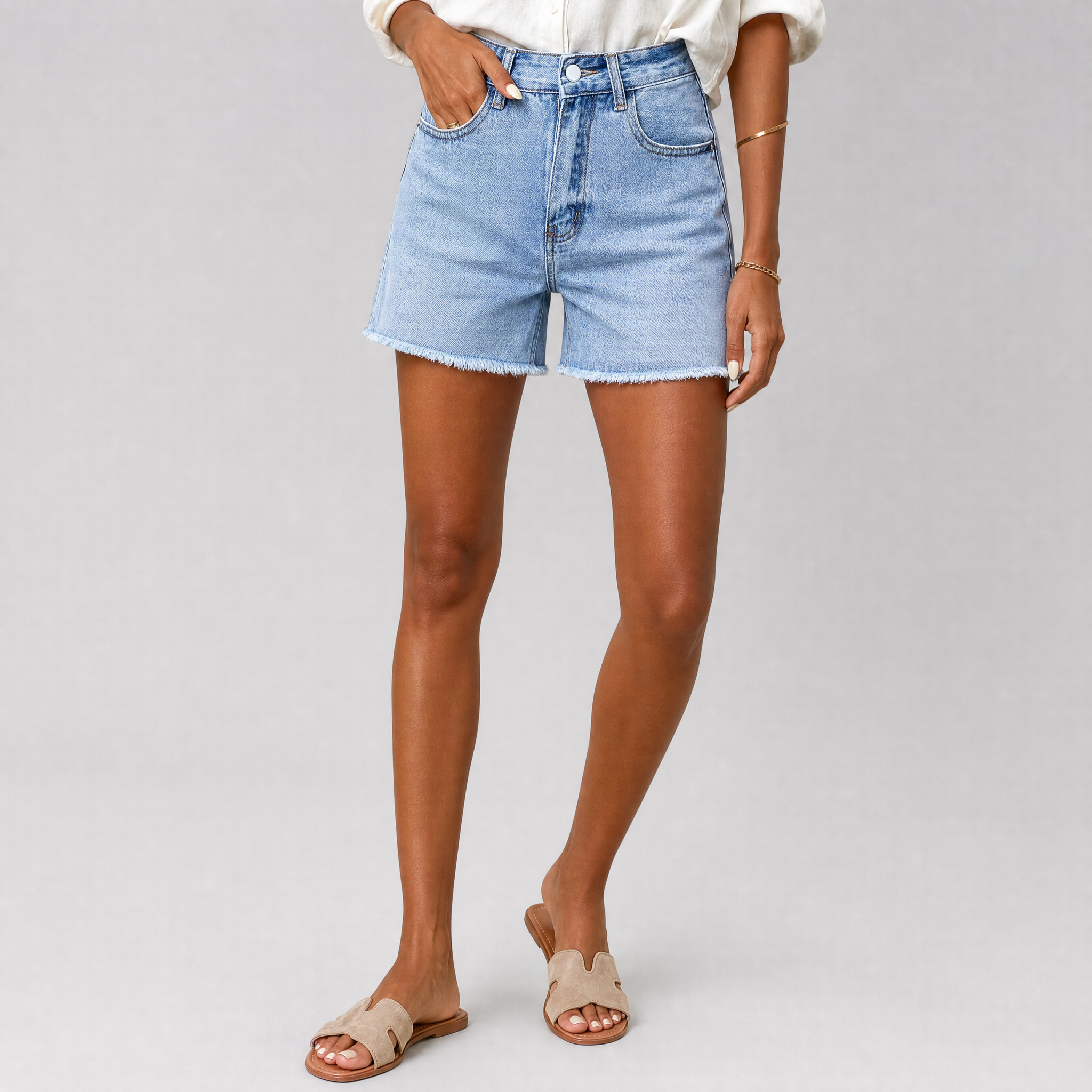 Women's Blue Denim Shorts – High Waisted Women's Shorts