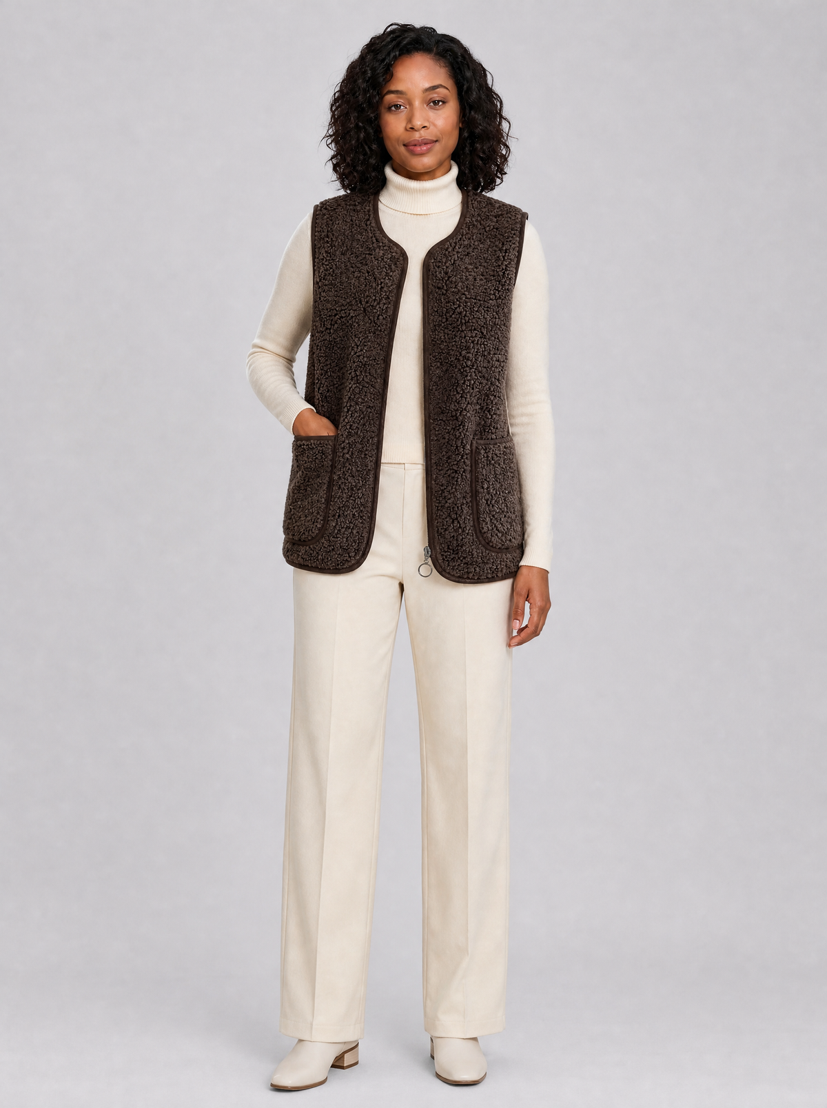 Women's Borg Fleece Relaxed Pocket Gilet - product view 1