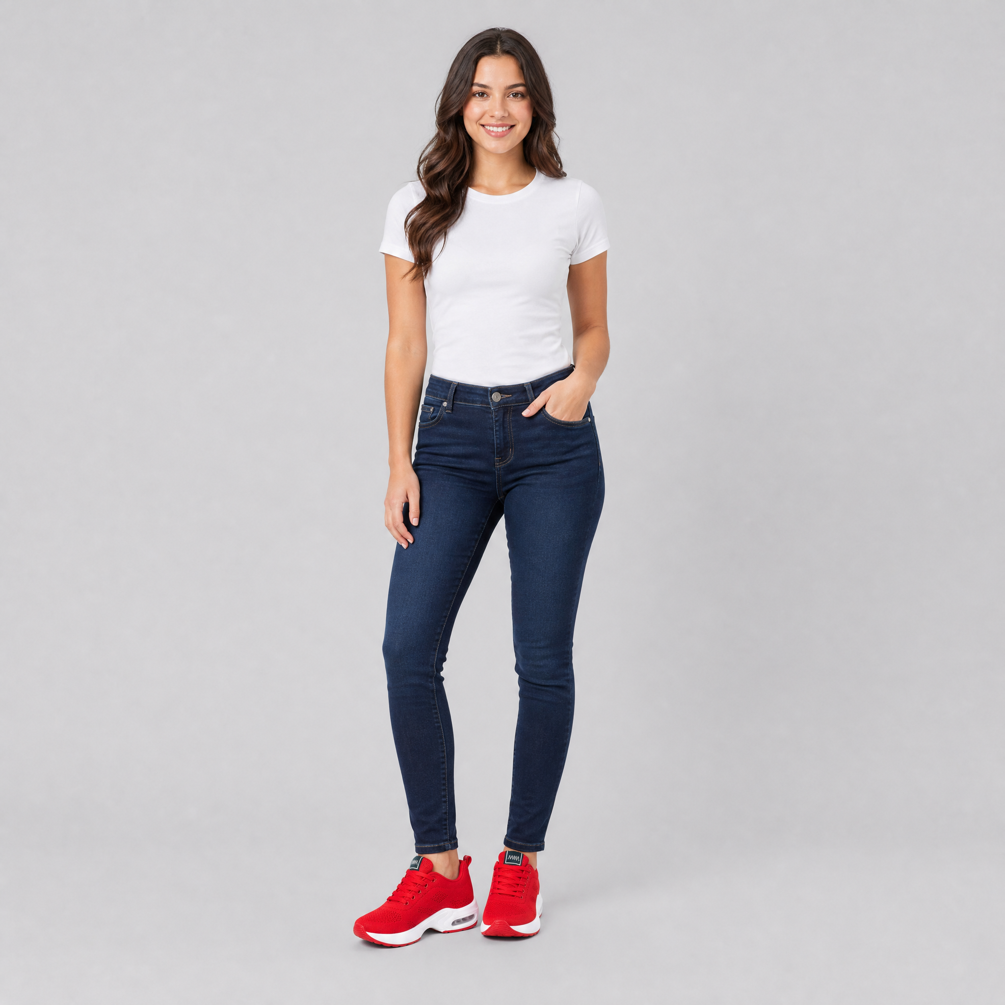 Women's Red Mesh Trainers – Air Cushion Comfort