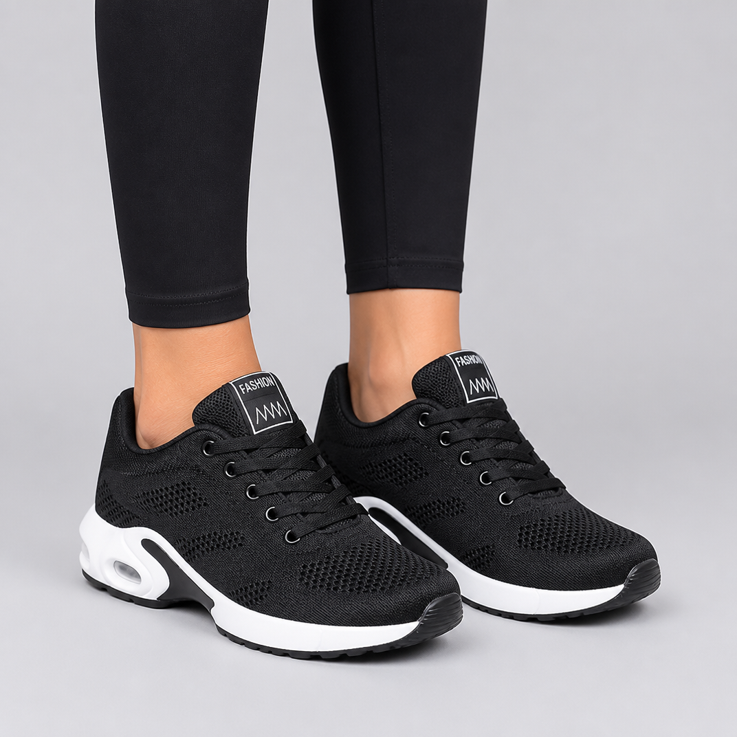 Women's Red Mesh Trainers – Air Cushion Comfort
