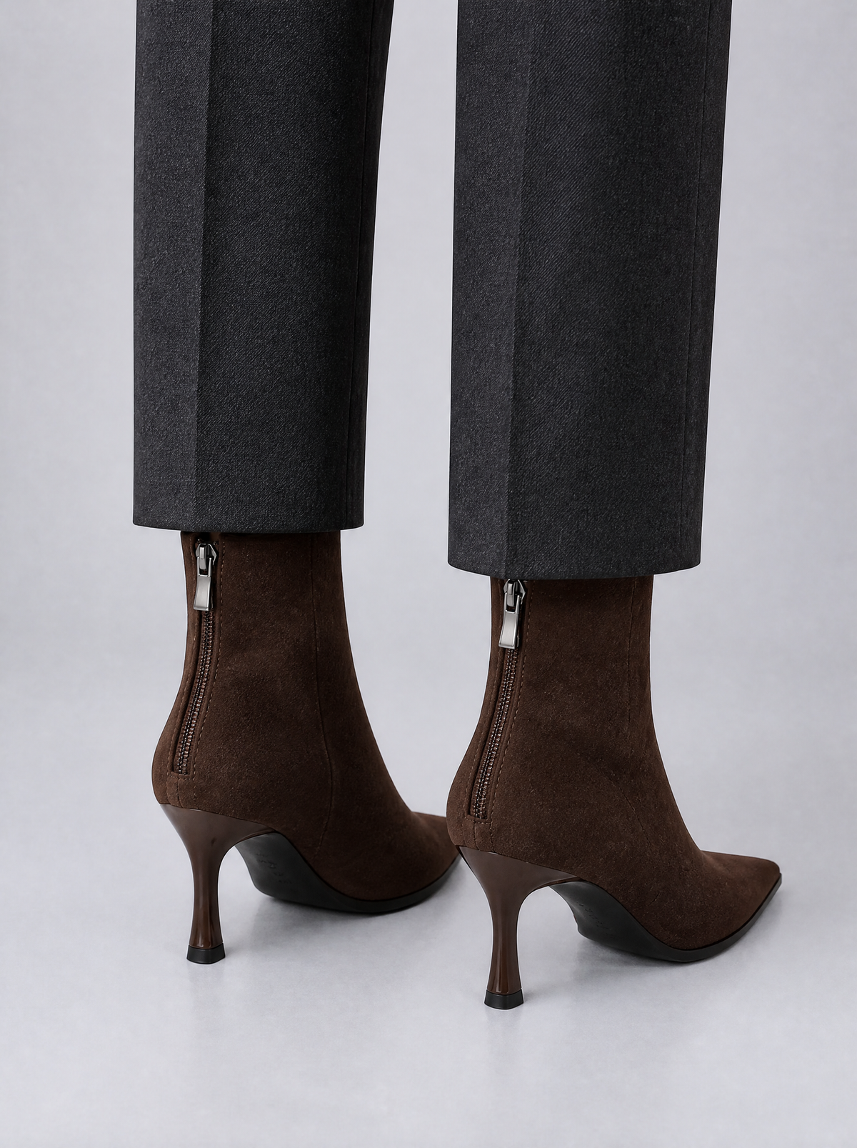 Women's Faux Suede Pointed Stiletto Heel Ankle Boots - product view 4