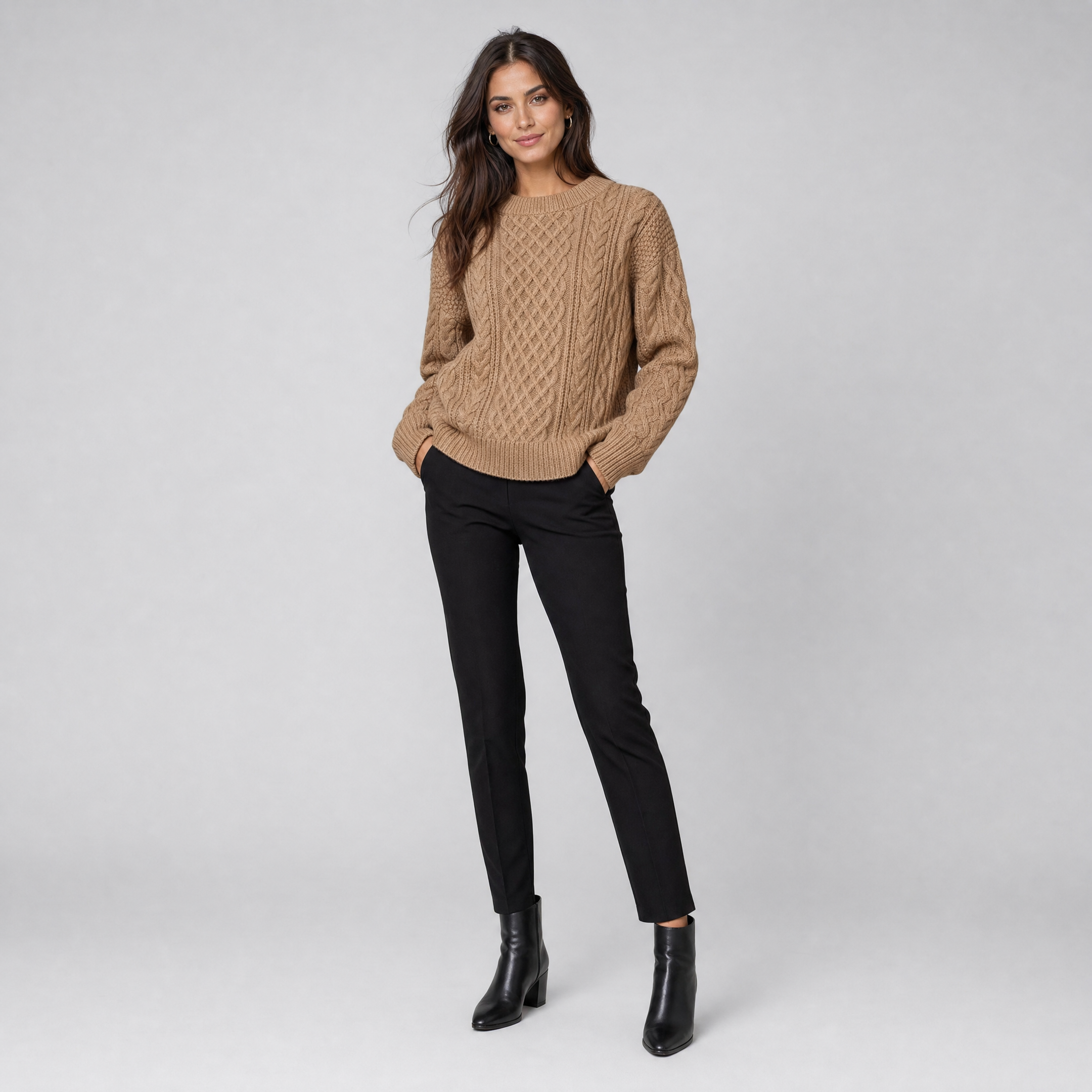 Womens Cable Knit Jumper – Oversized Autumn Pullover