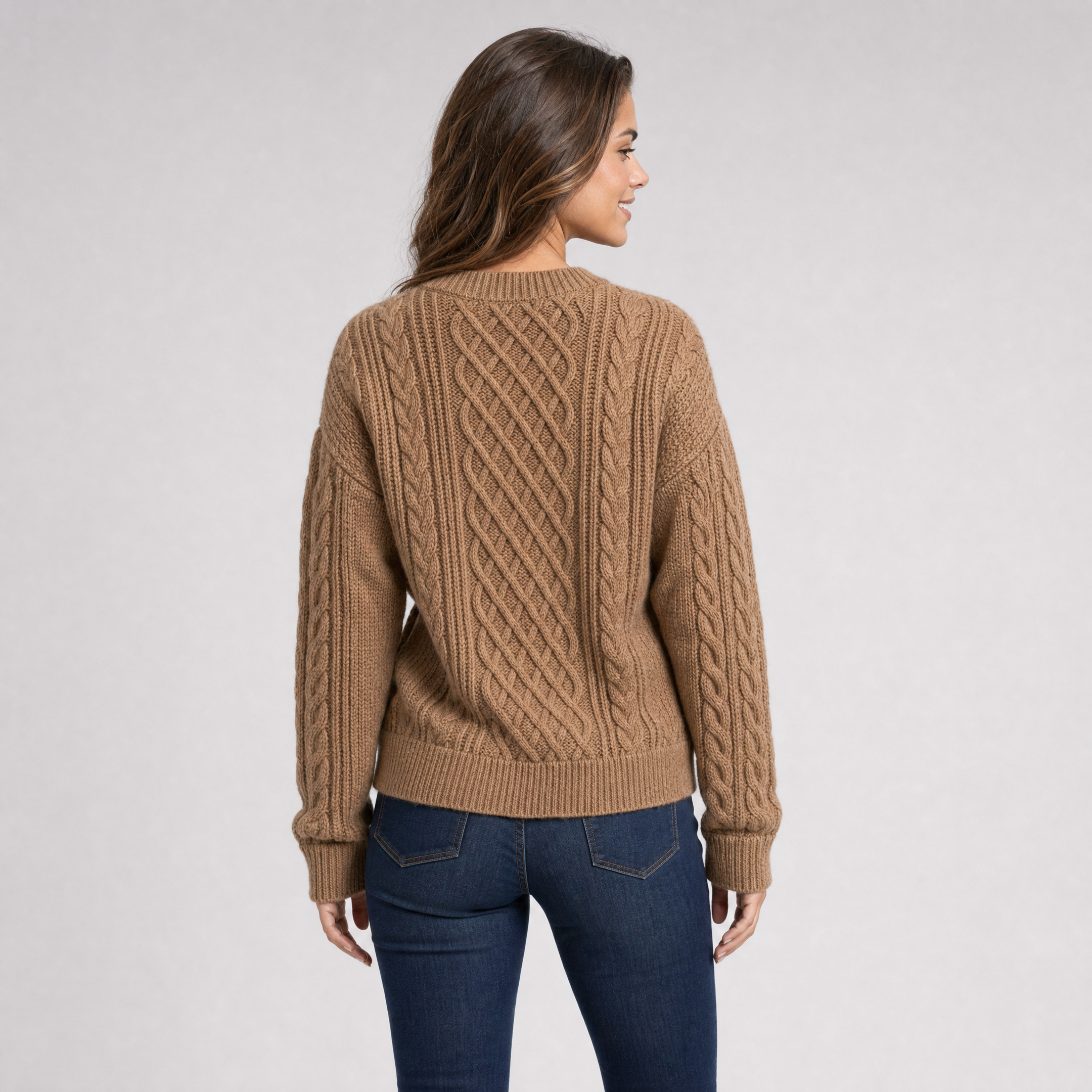 Womens Cable Knit Jumper – Oversized Autumn Pullover