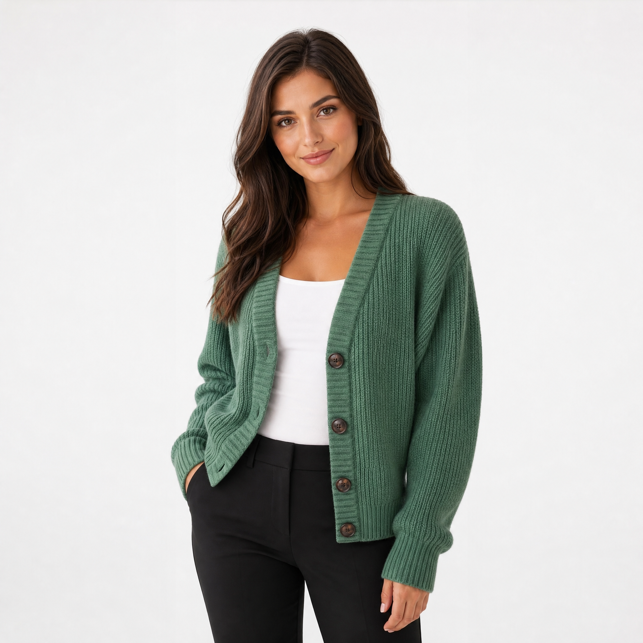 Women's Chunky Knit Cardigan – Oversized Winter Jumper