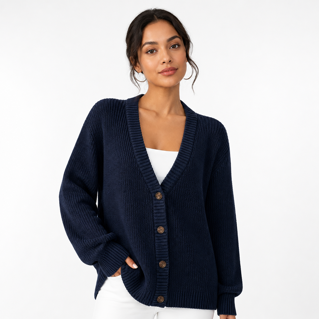 Women's Chunky Knit Cardigan – Oversized Winter Jumper