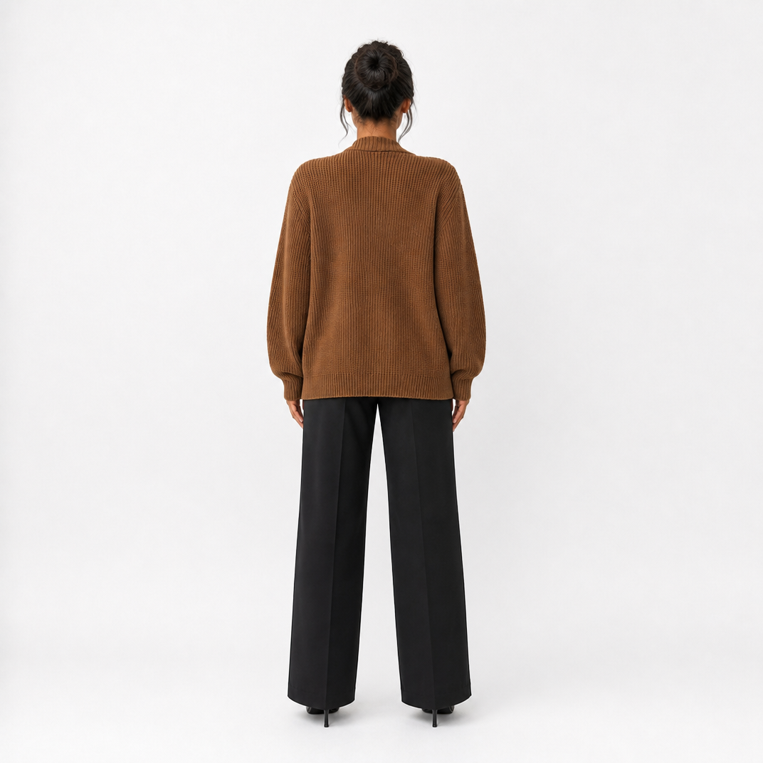 Women's Chunky Knit Cardigan – Oversized Winter Jumper