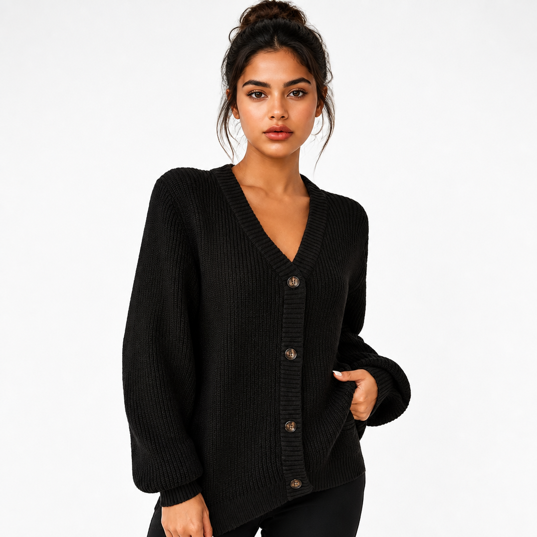 Women's Chunky Knit Cardigan – Oversized Winter Jumper