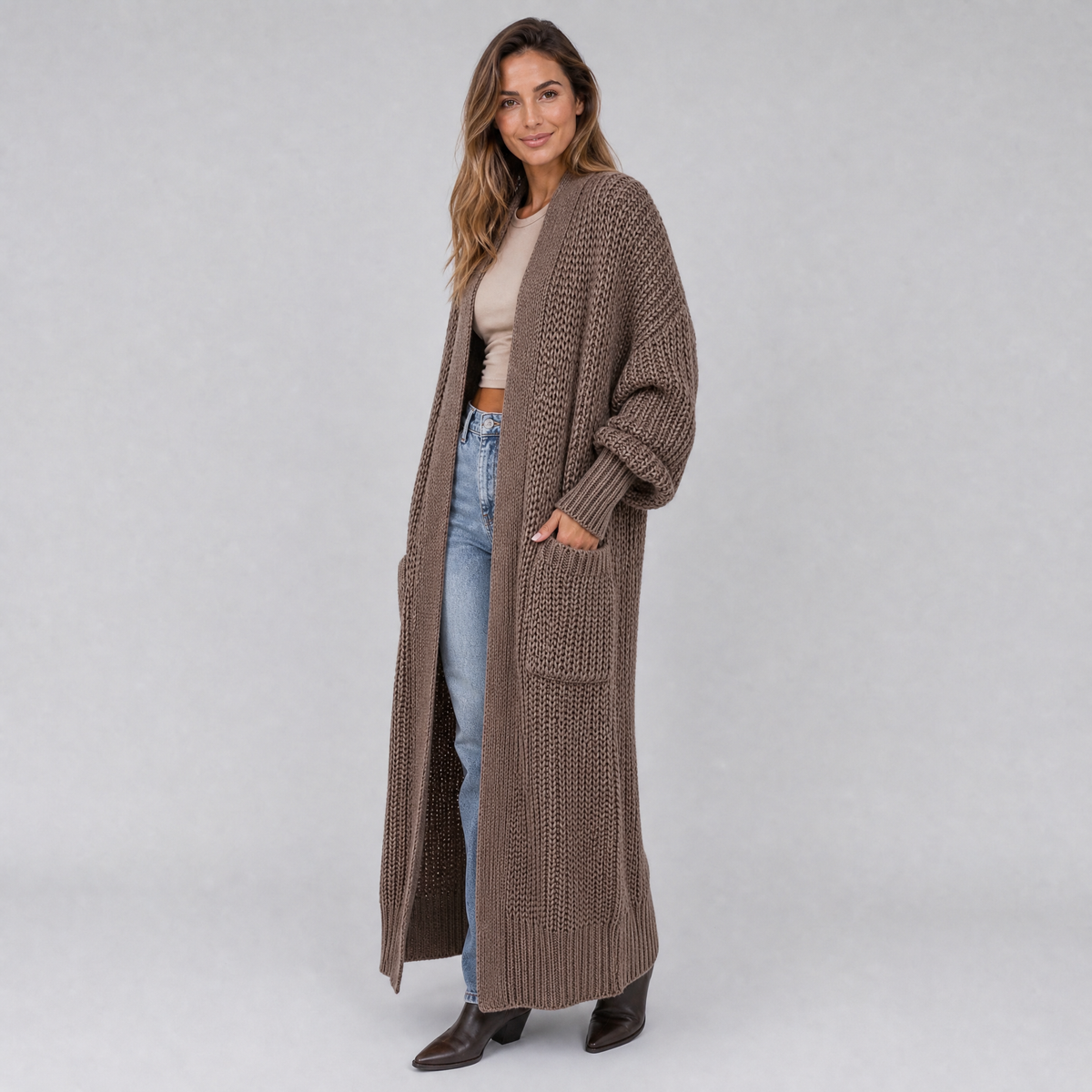 Women’s Chunky Ribbed Long Cardigan