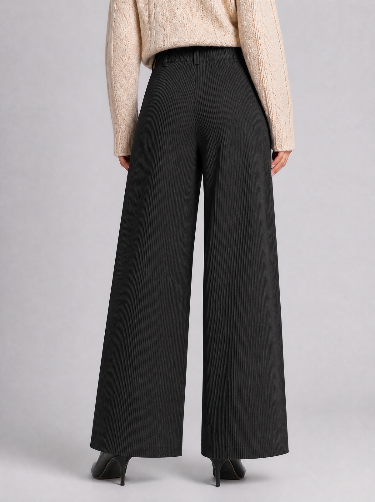 Women's Corduroy High-Waisted Wide-Leg Tailored Trousers - product view 4