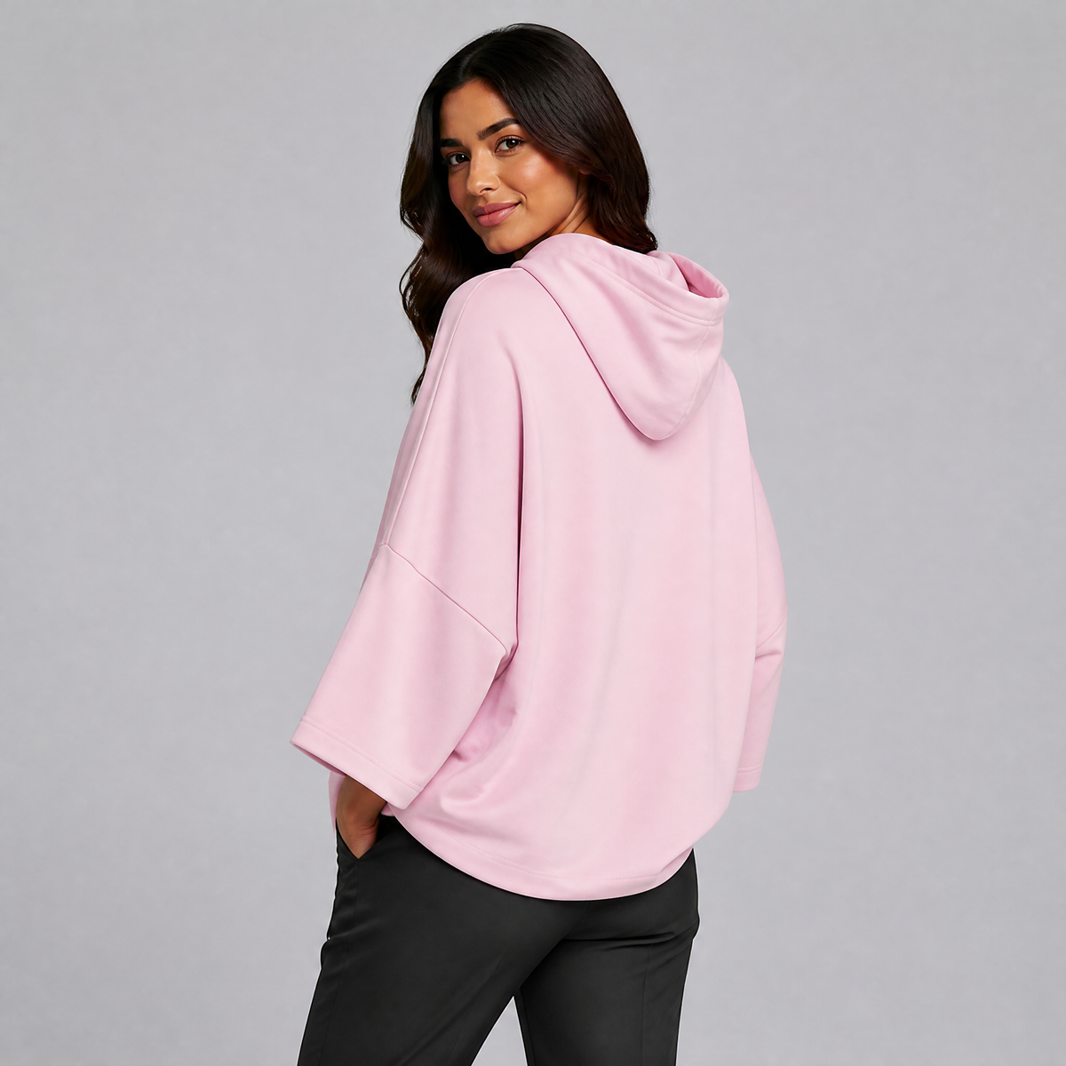 Women's Cotton Blend Graphic Print Hooded Oversized Top