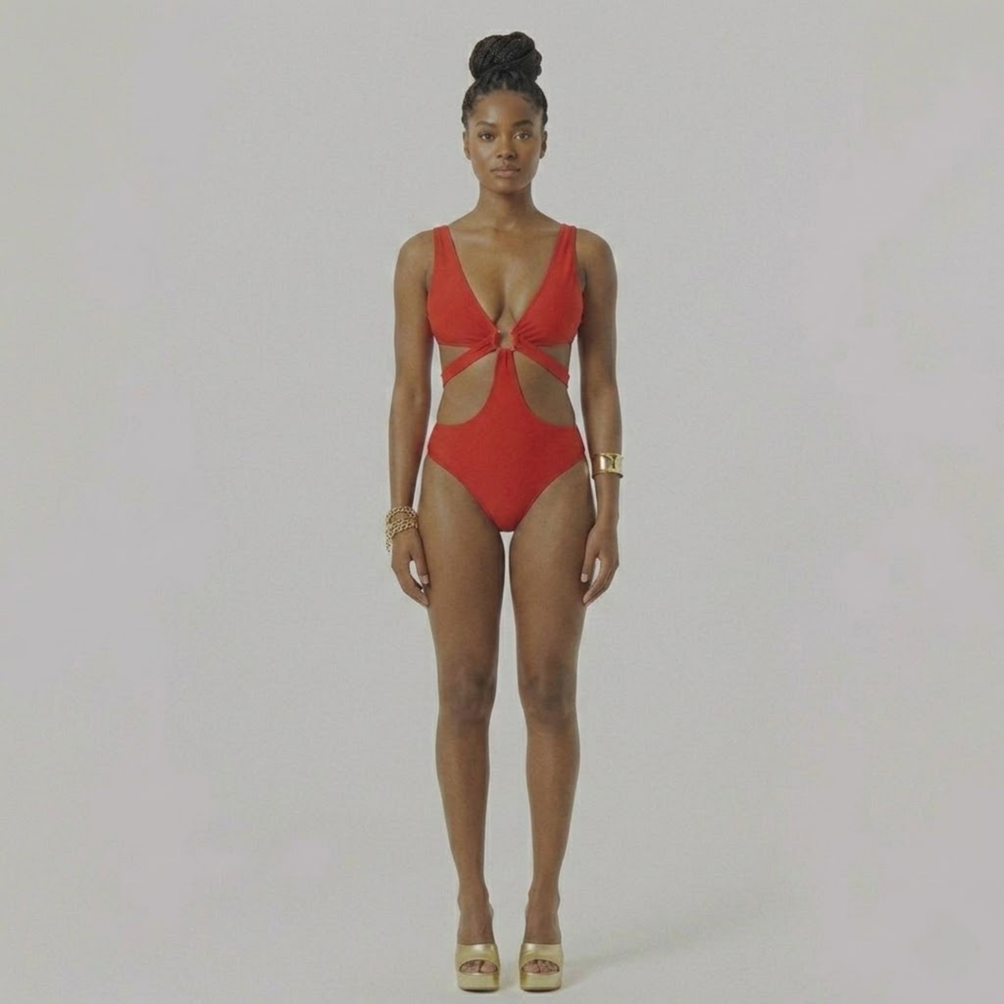 Women’s Cut-Out One-Piece Swimsuit with Ring Detail