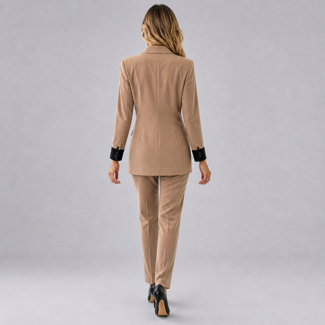 Women’s Double-Breasted Contrast Detail Blazer