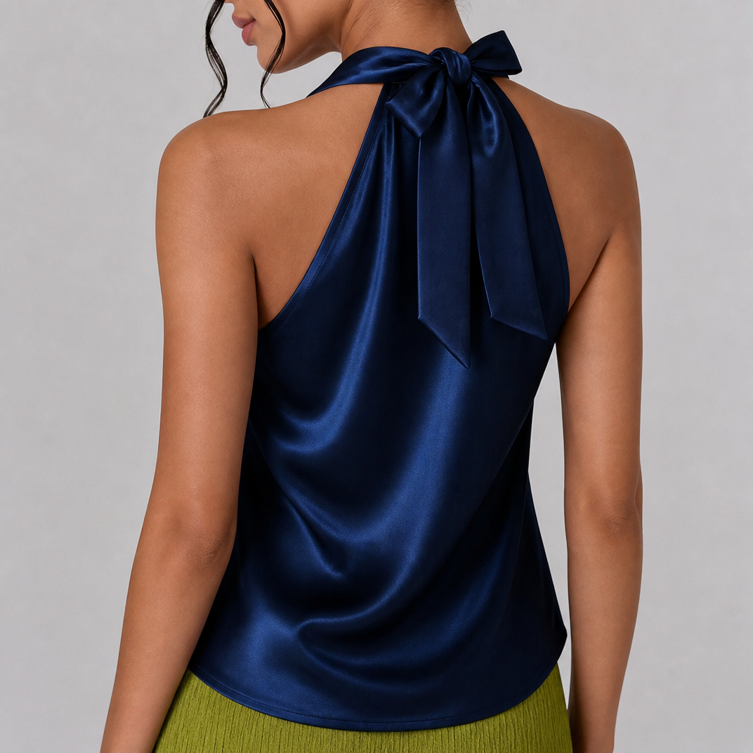 Women's Draped Cowl Neck Satin Top – Going Out Tops