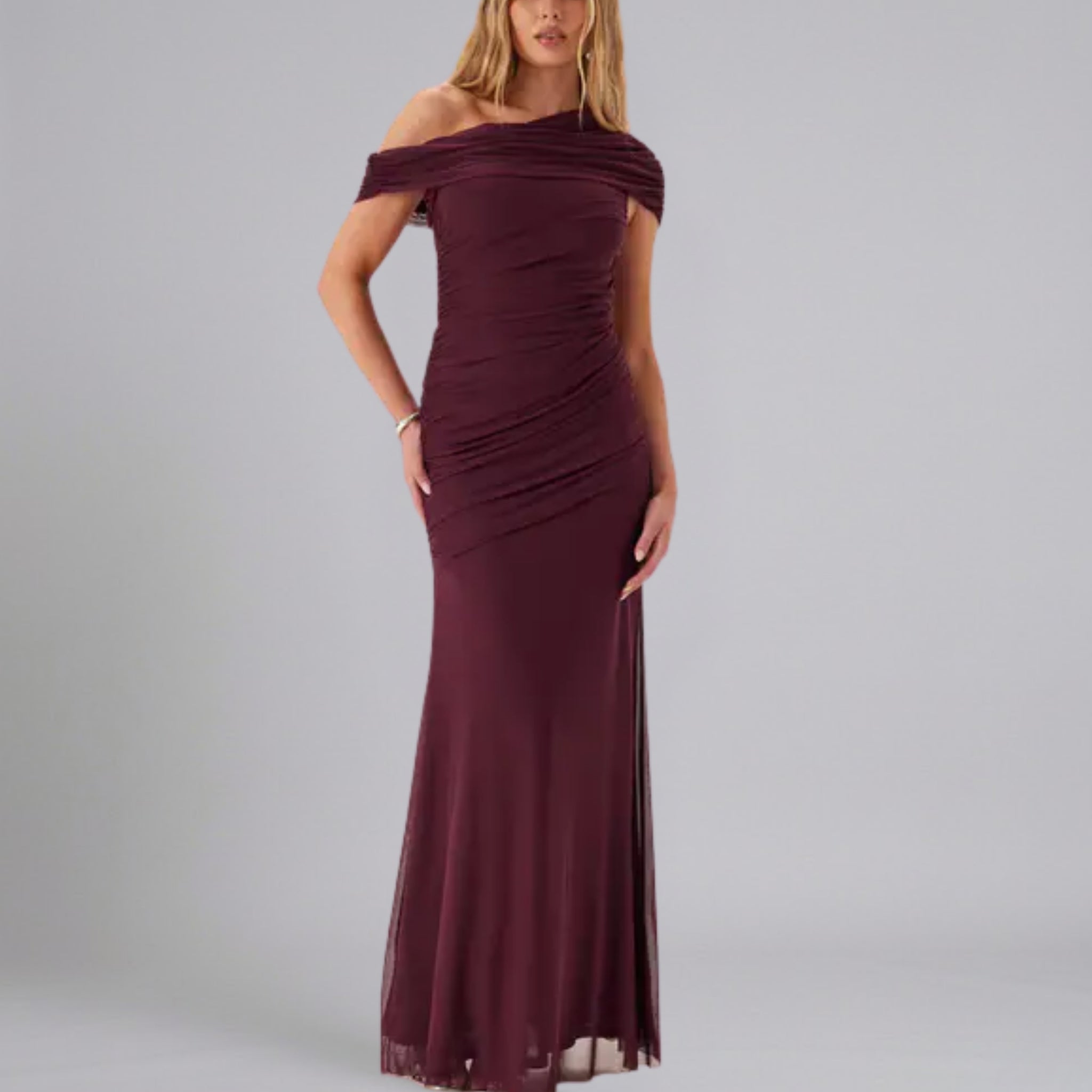 Women’s Draped Off-Shoulder Maxi Dress