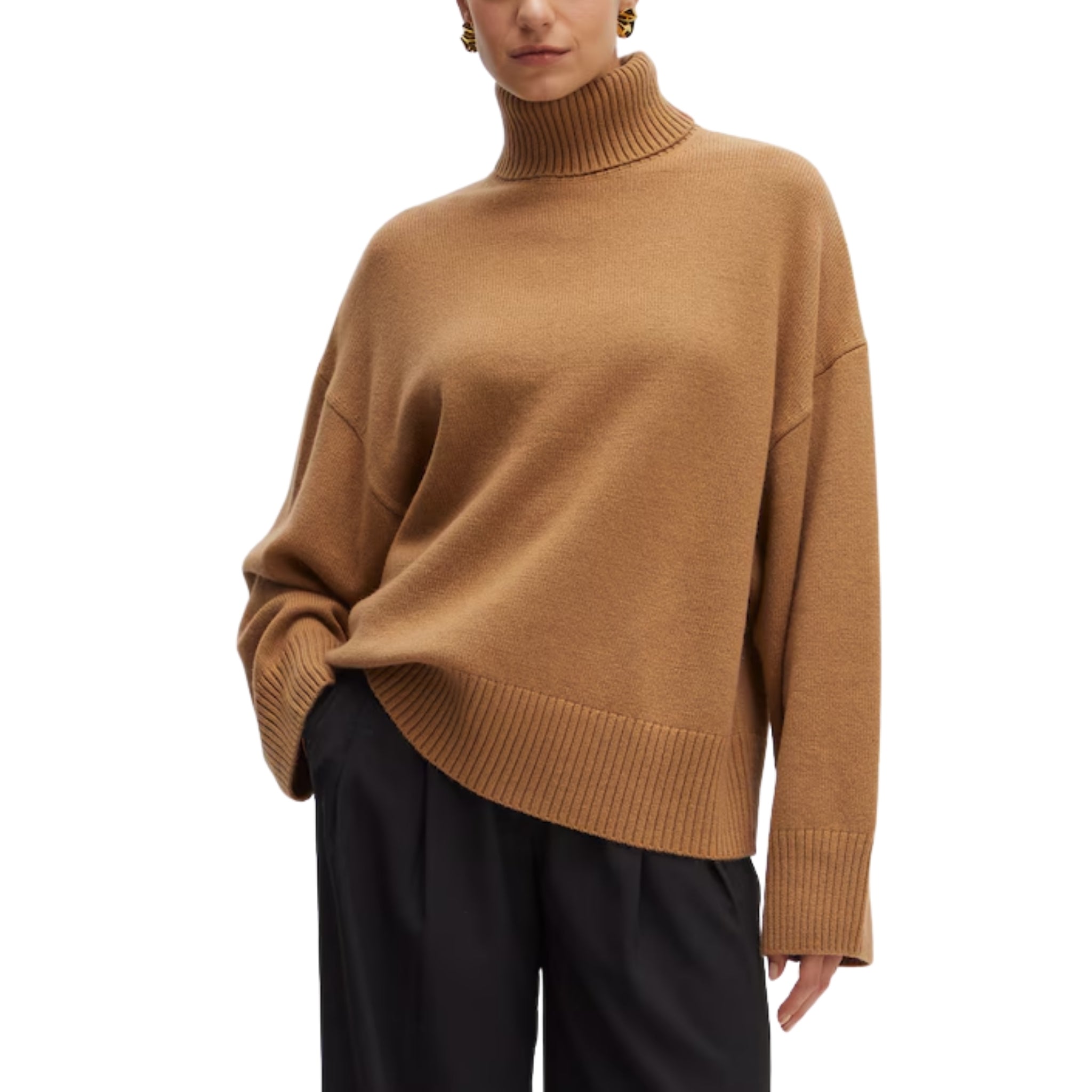 Women’s Drop Shoulder High Neck Pullover