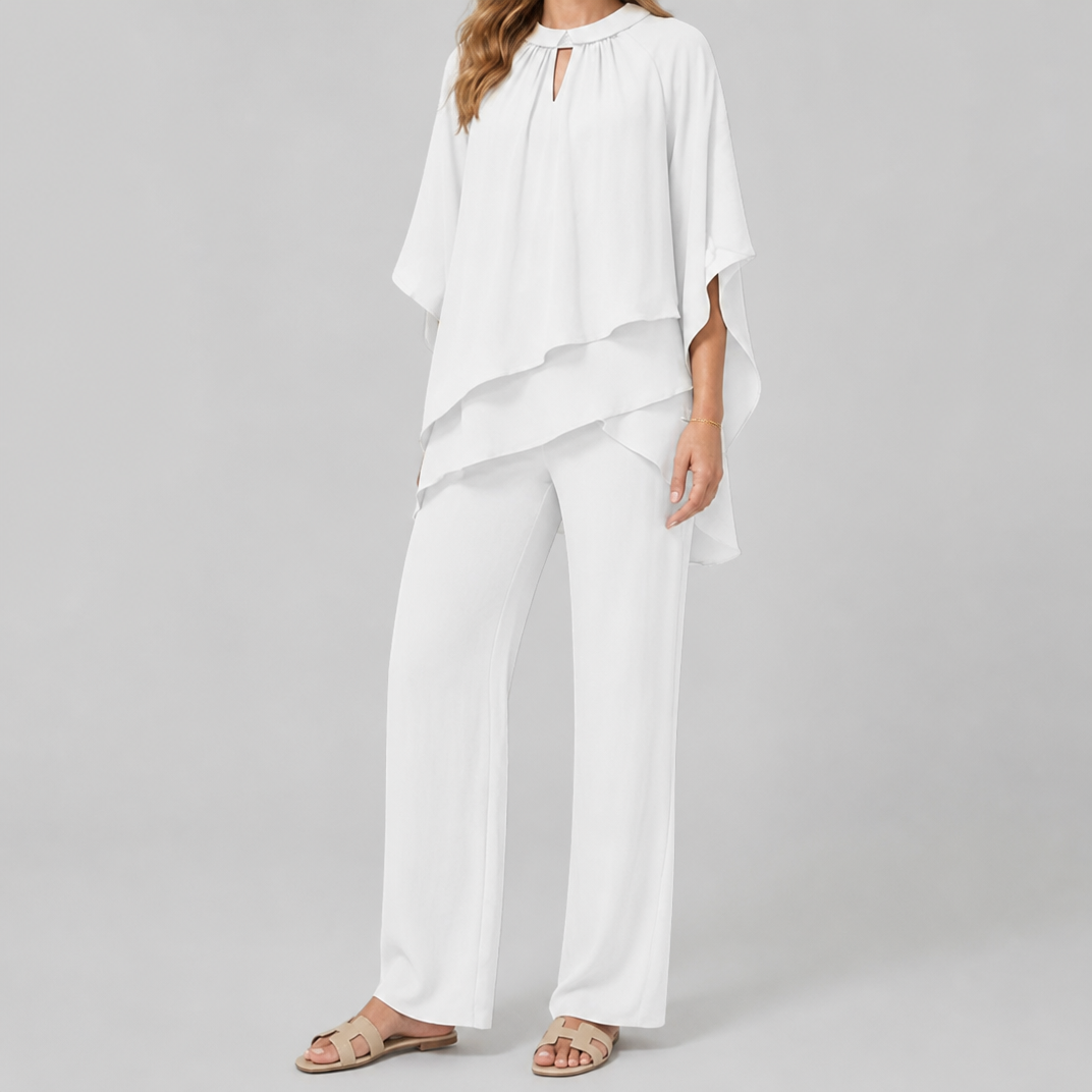 Women’s Elegant Layered Chiffon Evening Set