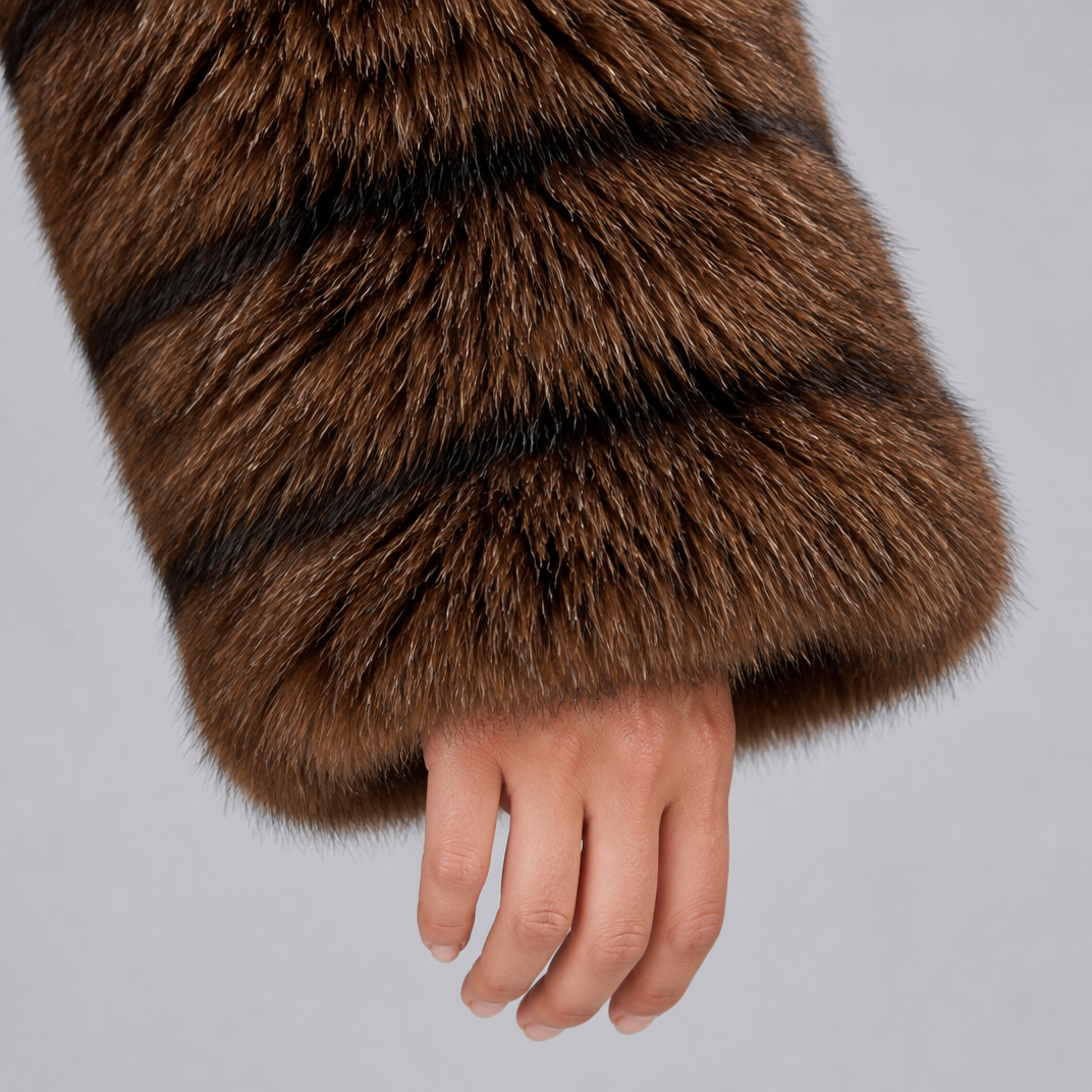 Women's Faux Fur Hooded Overcoat Relaxed Fit