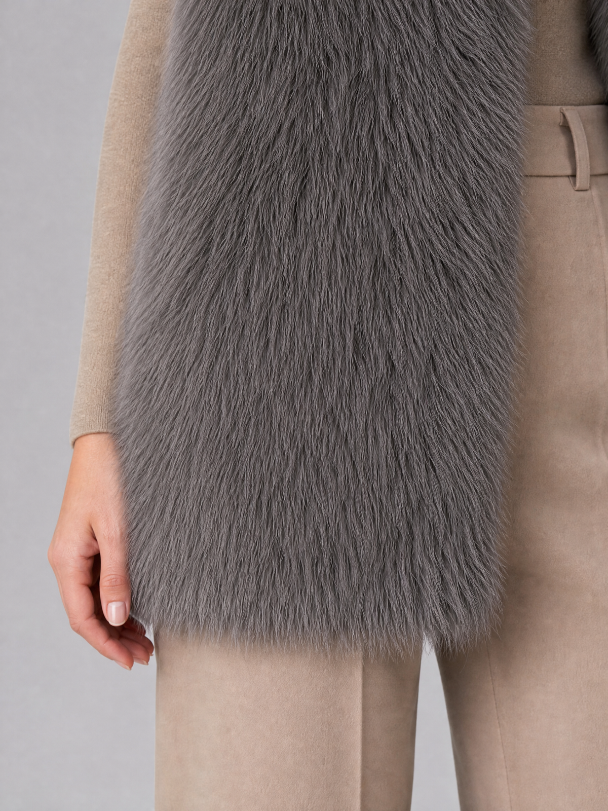 Women's Faux Fur Sleeveless Gilet Tailored Fit