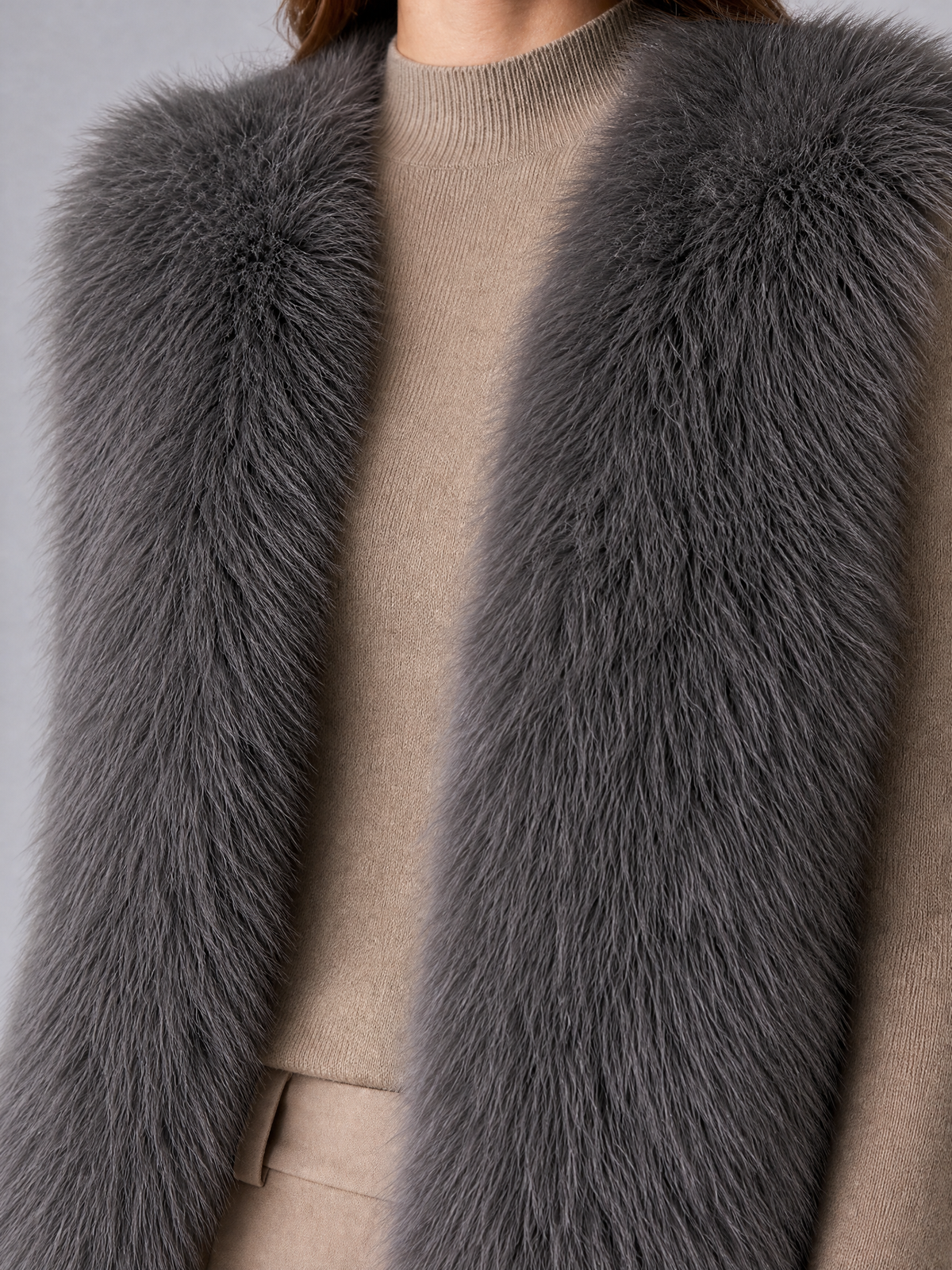Women's Faux Fur Sleeveless Gilet Tailored Fit