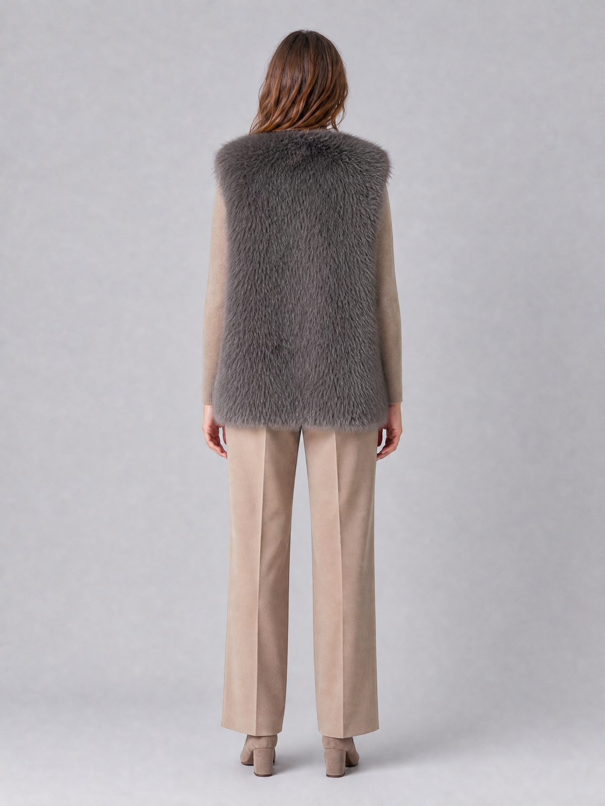 Women's Faux Fur Sleeveless Gilet Tailored Fit