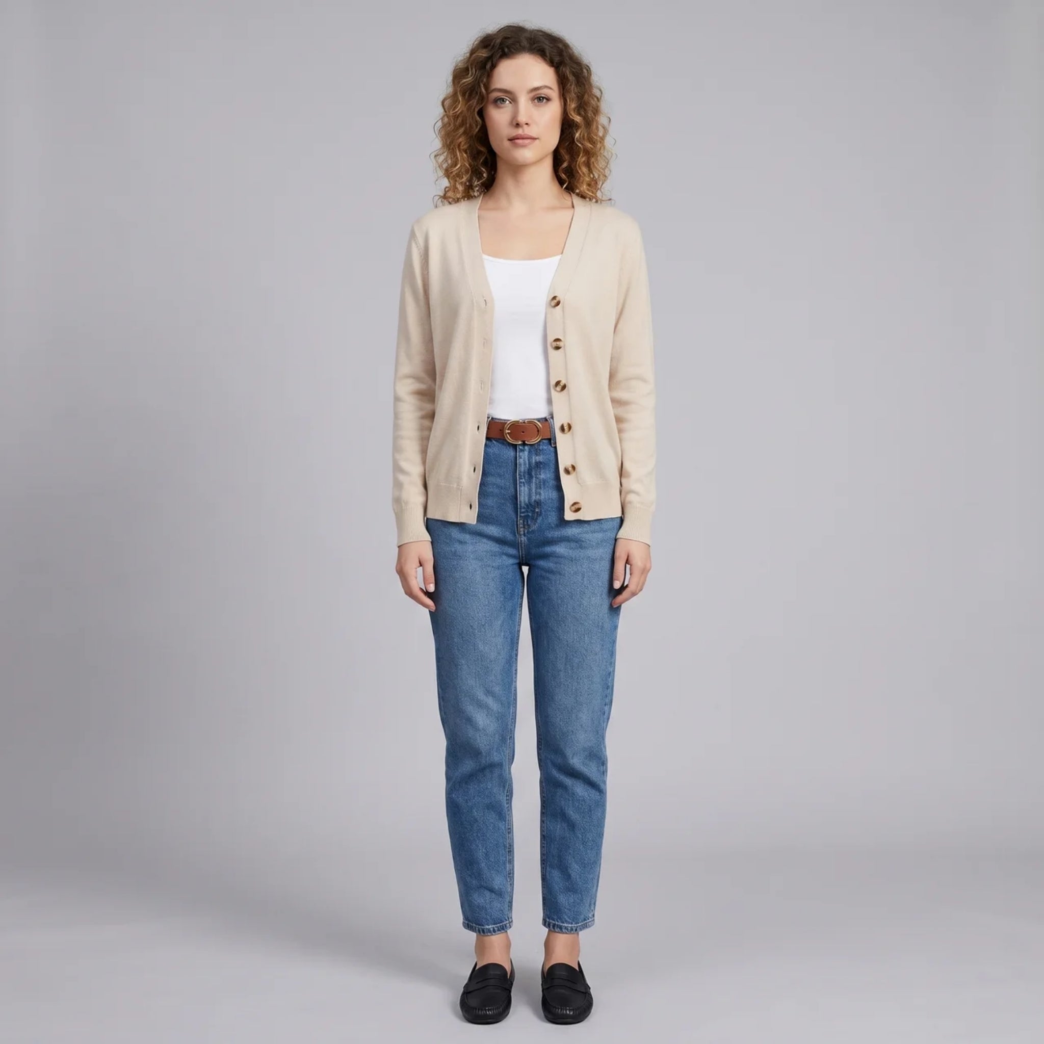 Women’s Fine-Gauge V-Neck Spring Cardigan