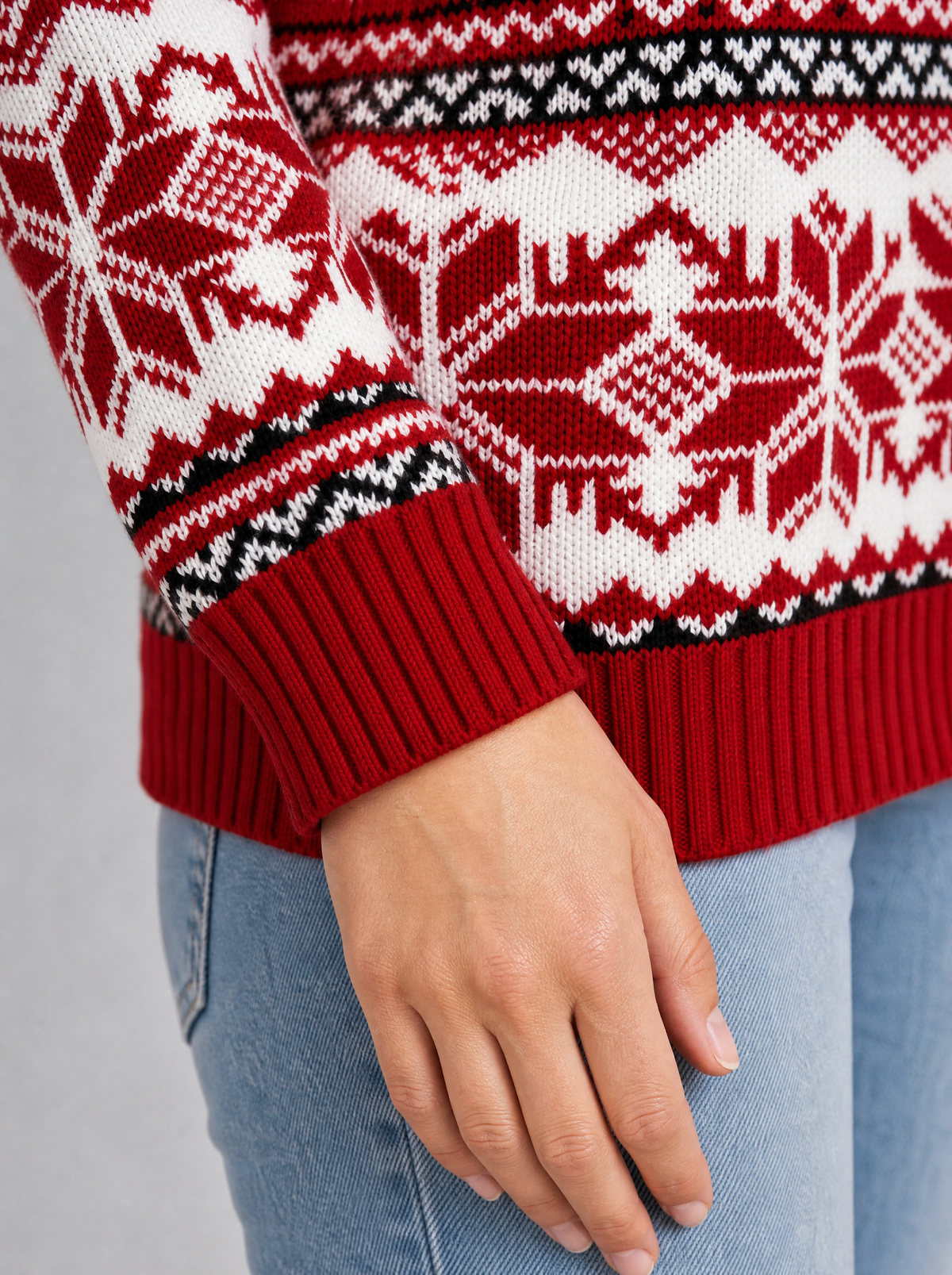 Women's Fine Knit Christmas Pattern Relaxed Crew Neck Jumper