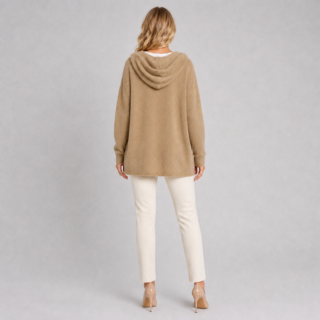Women's Waffle Knit Hooded Cardigan