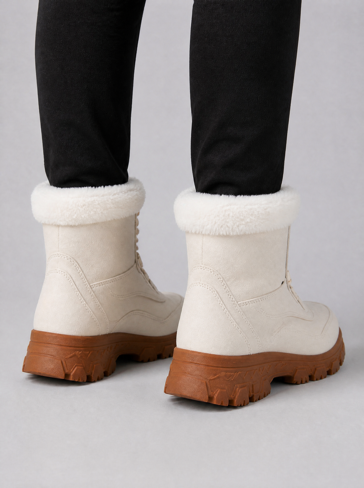 Women's Fleece Trimmed Lace Up Snow Boots - product view 4
