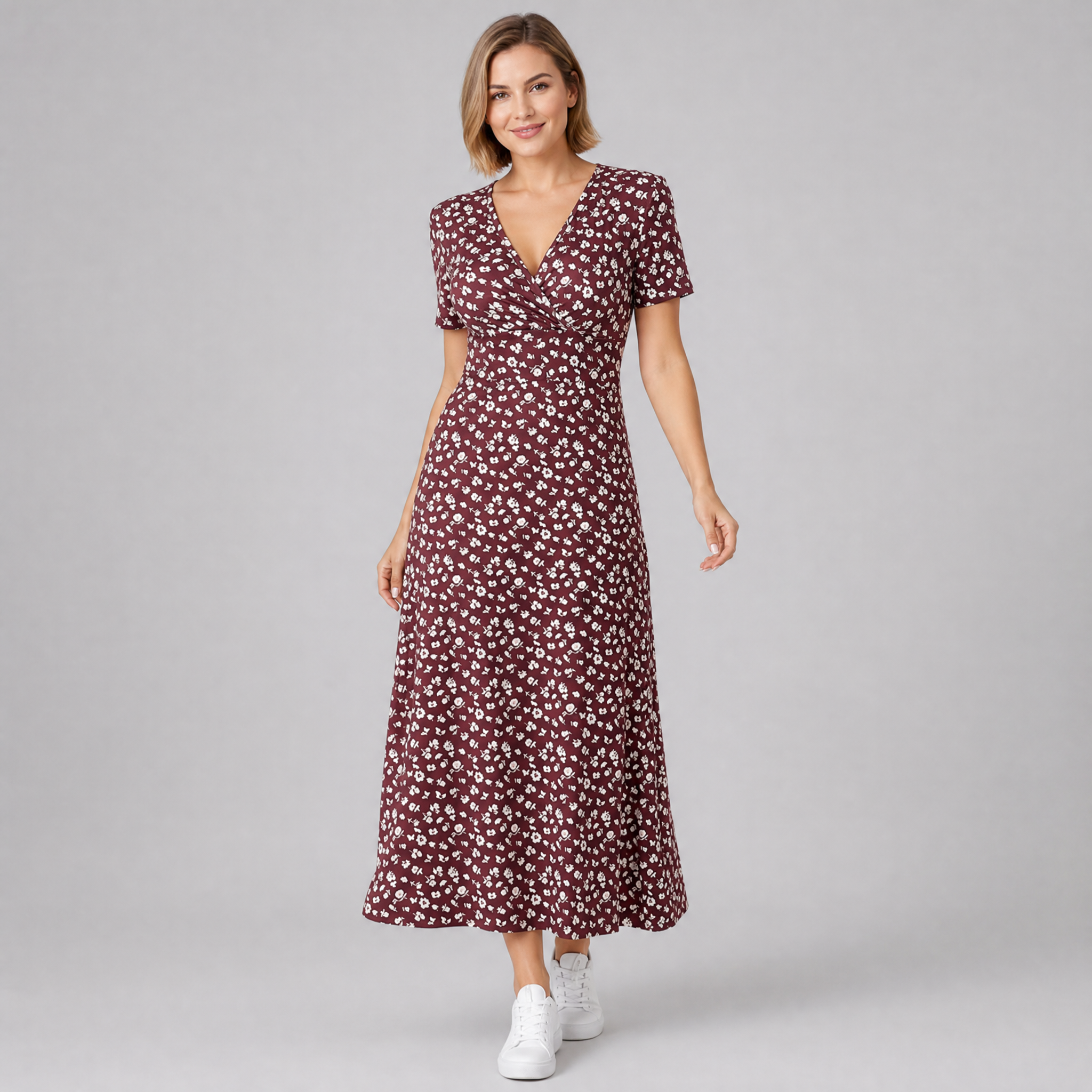 Women’s Floral V-Neck Maxi Dress