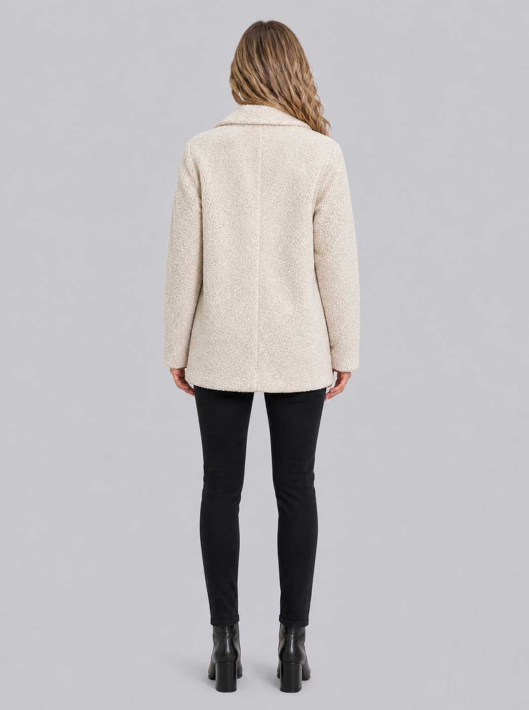 Women's Fluffy Double Breasted Jacket Regular Fit