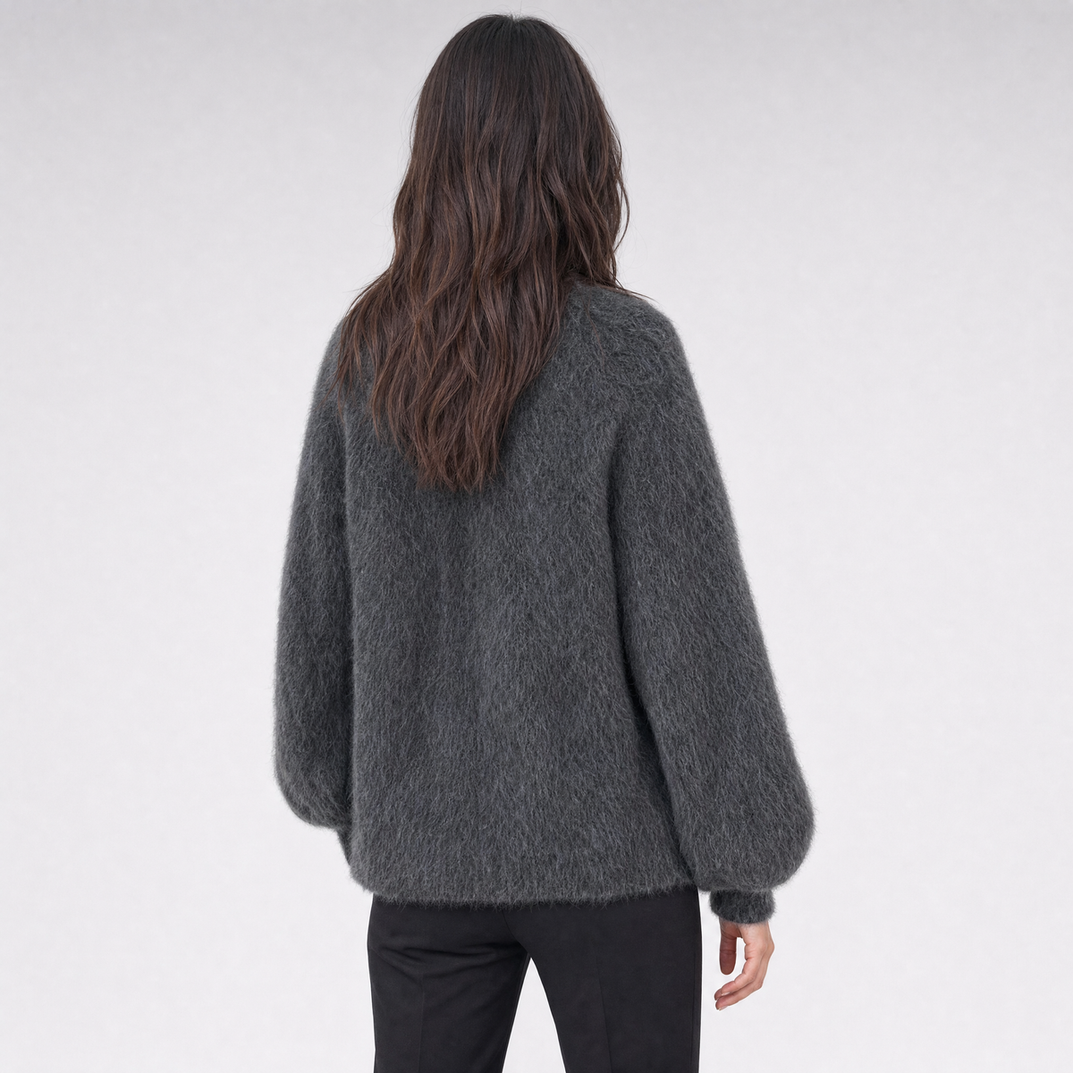 Womens Fluffy Knitted Cardigan – Open Front Layer