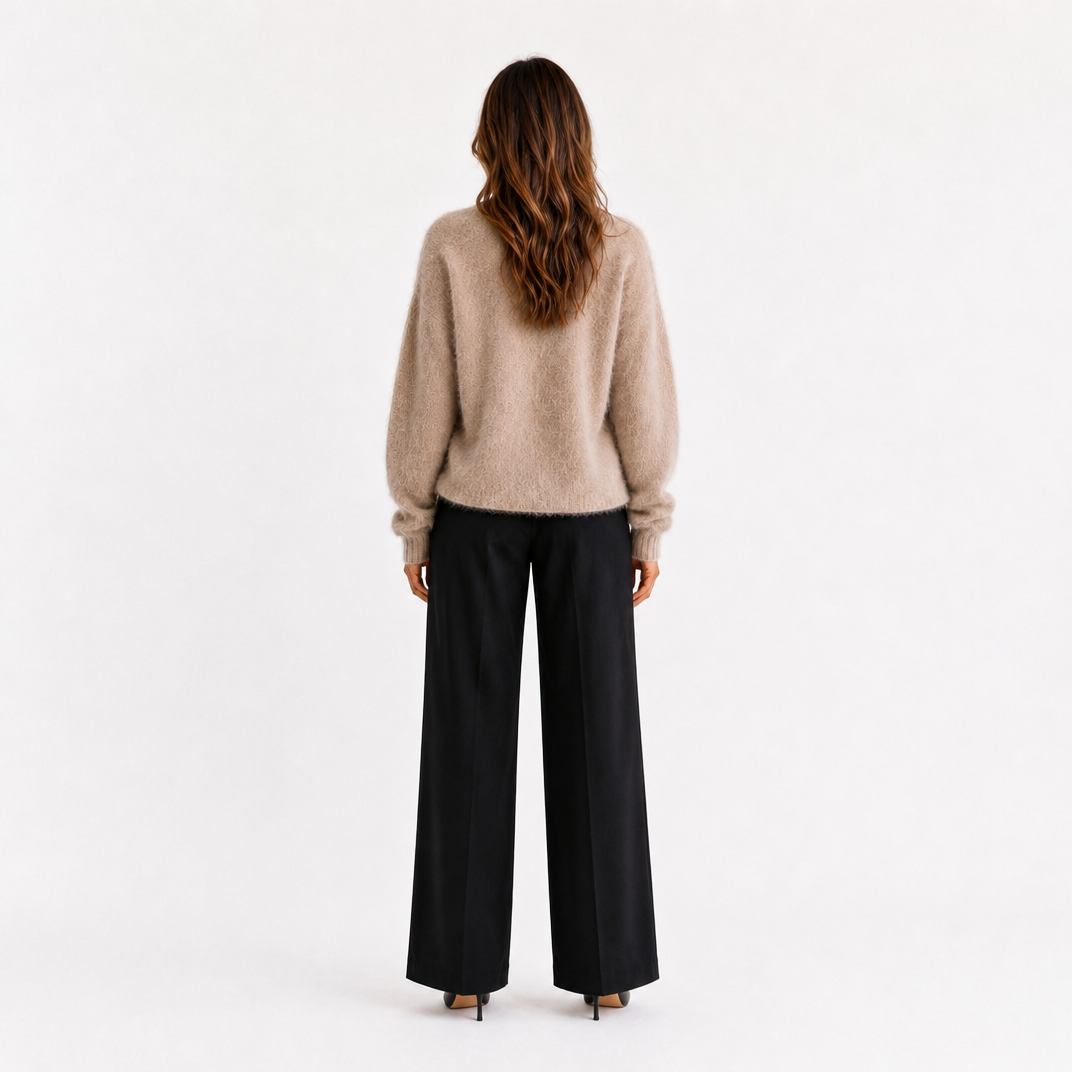 Women's Fluffy Knitted Cardigan – Soft Winter Jumper