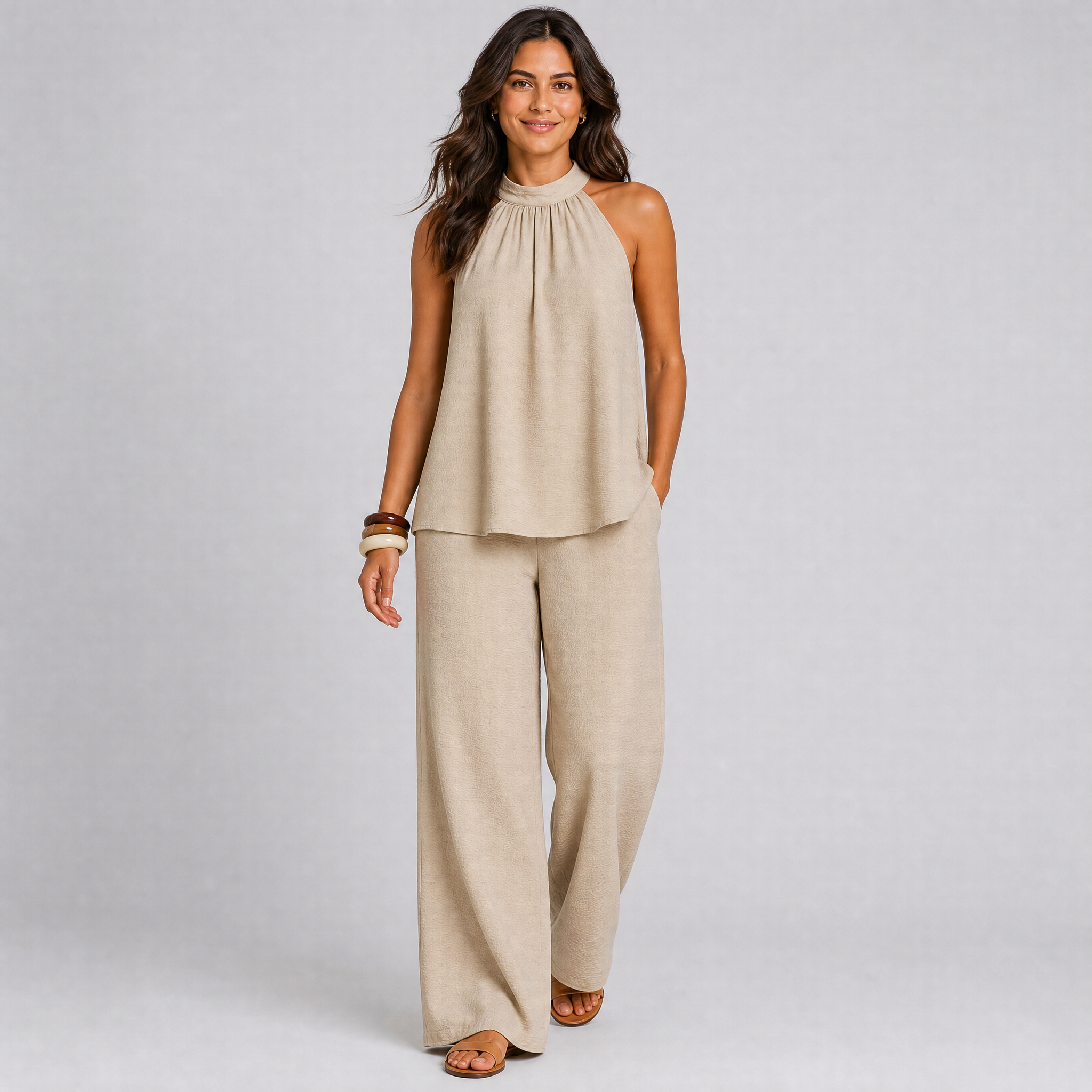 Women's Halterneck Co-ord Set – Matching Set Women