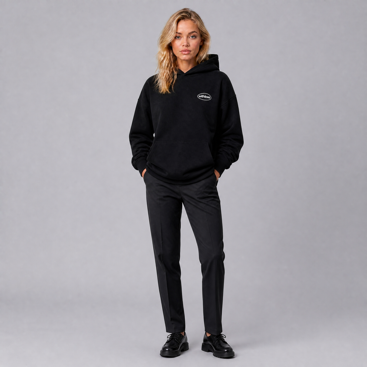 Women's Heavy Cotton Oversized Logo Hoodie